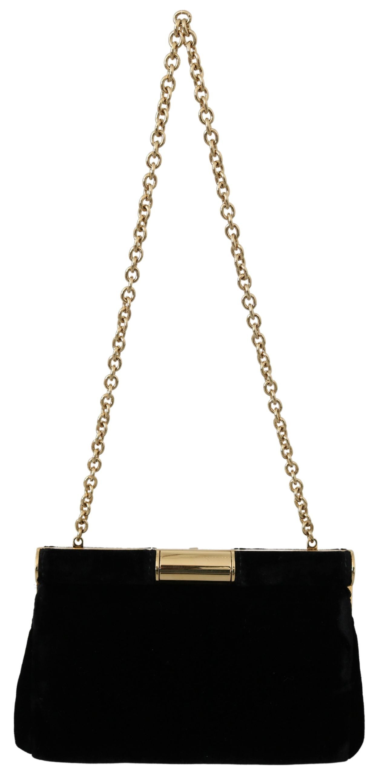 Dolce &amp; Gabbana Velvet Вечерно парти Crossbody с кристални шипове