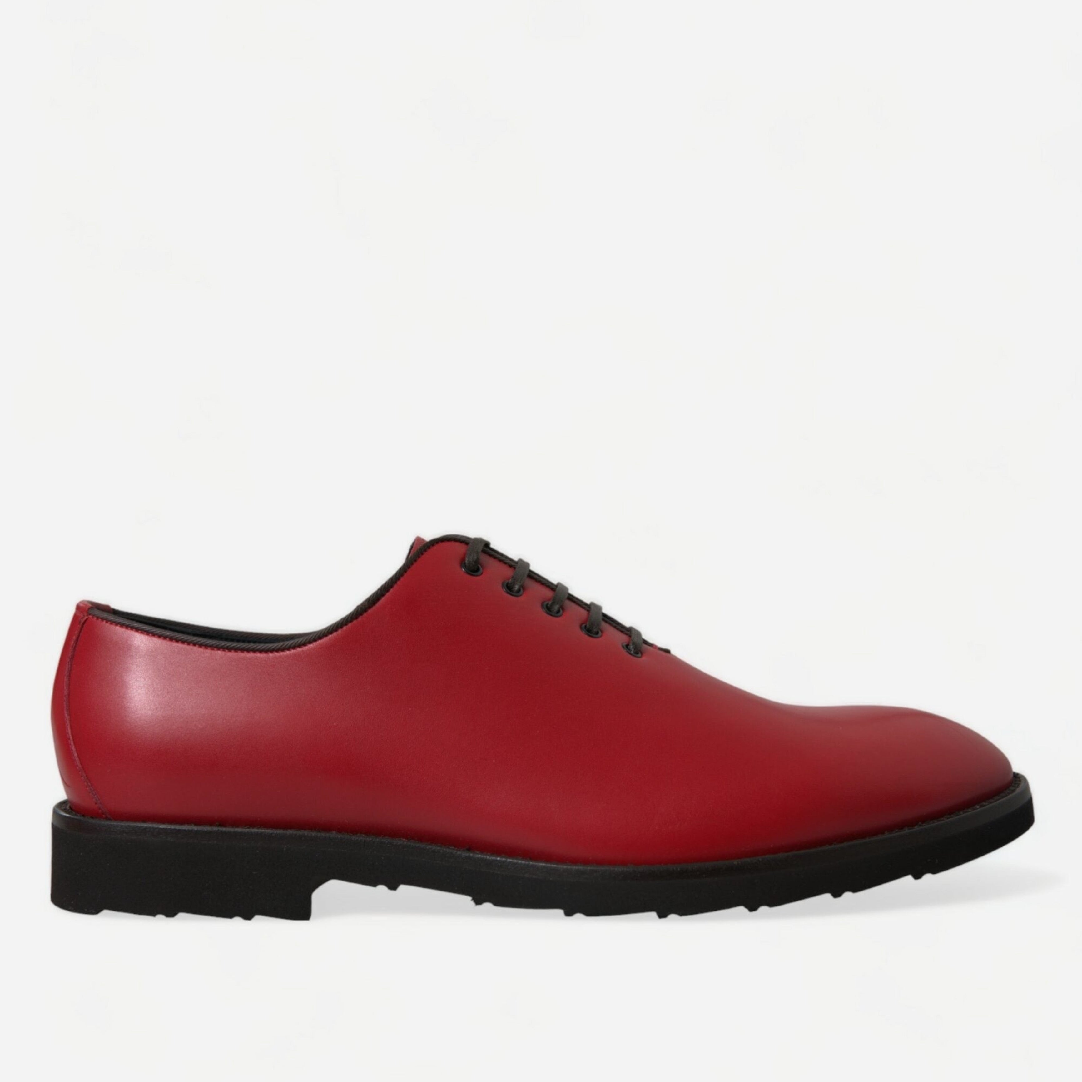 Мъжки червени луксозни обувки от естествена кожа Dolce & Gabbana Men’s Elegant Red Leather Oxford Formal Shoes