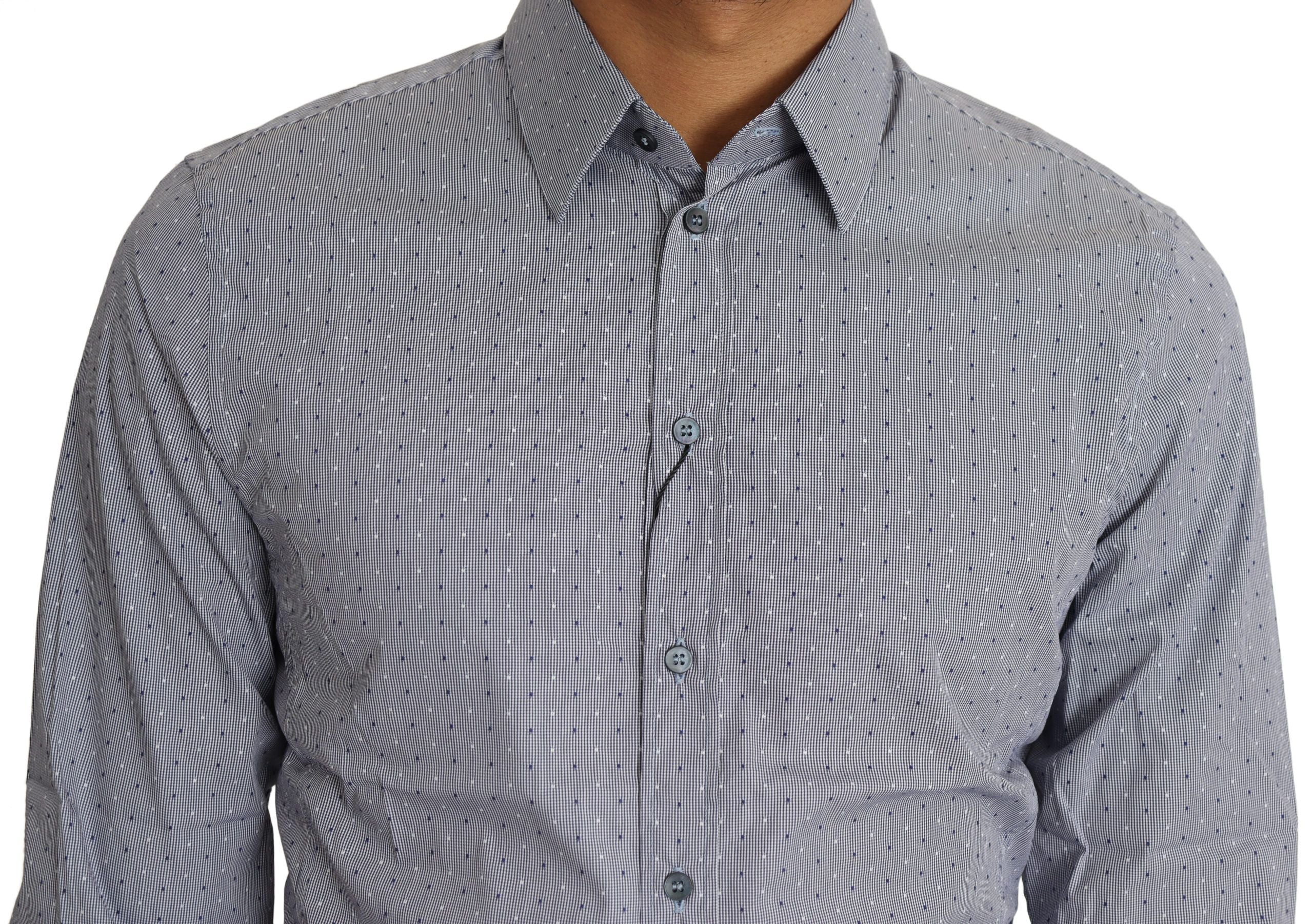 Dolce & Gabbana Sicilia Slim Fit Polka Dot Cotton Blend Shirt