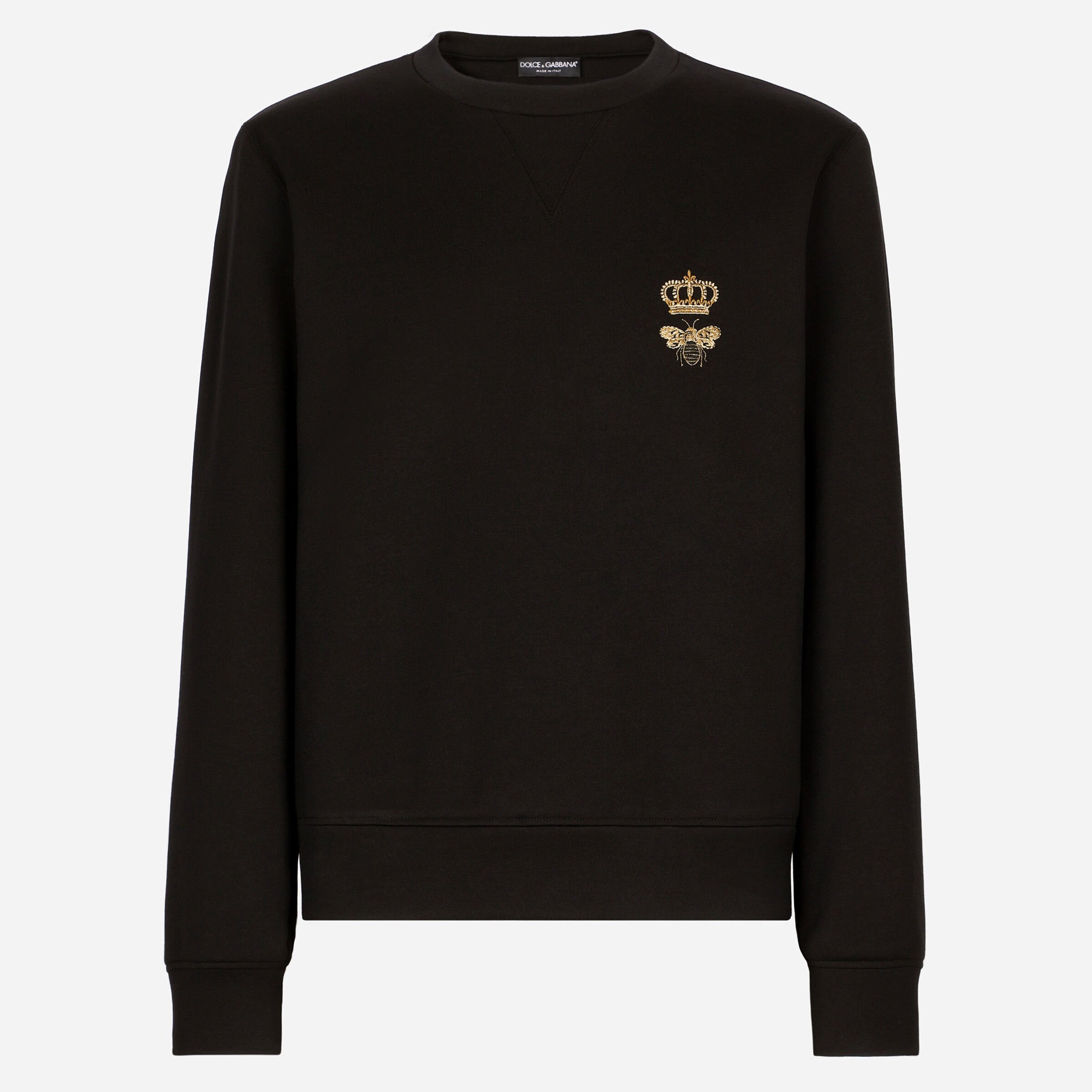 Мъжка луксозна памучна блуза в черно DOLCE & GABBANA Men’s luxury balck cotton sweatshirt G9ABJZHU7H9N0000