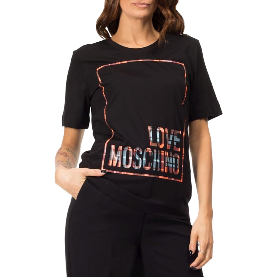 Дамска черна тениска Love Moschino W4F153ZM3876