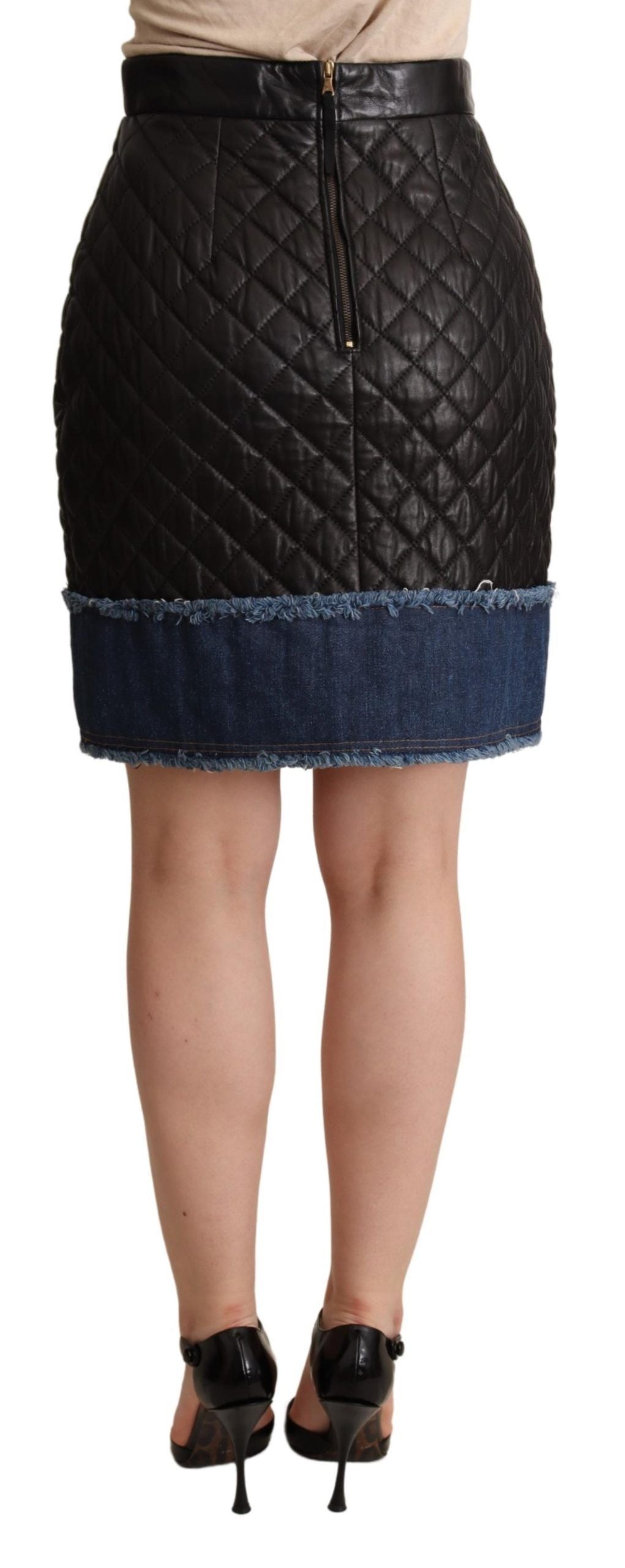 Dolce & Gabbana Sleek High-Waist Leather Mini Skirt