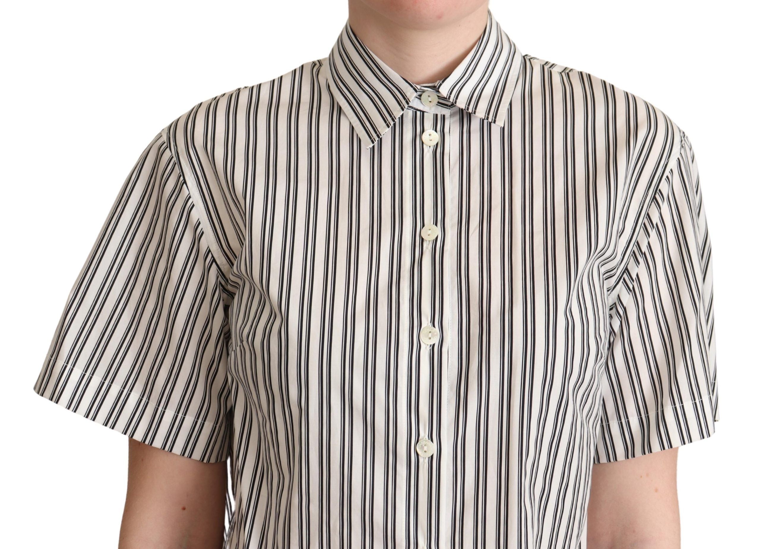 Dolce & Gabbana Elegant Striped Cotton Polo Top