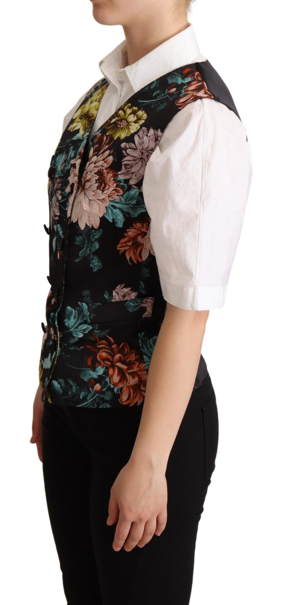 Dolce & Gabbana Exquisite Floral Jacquard Waistcoat