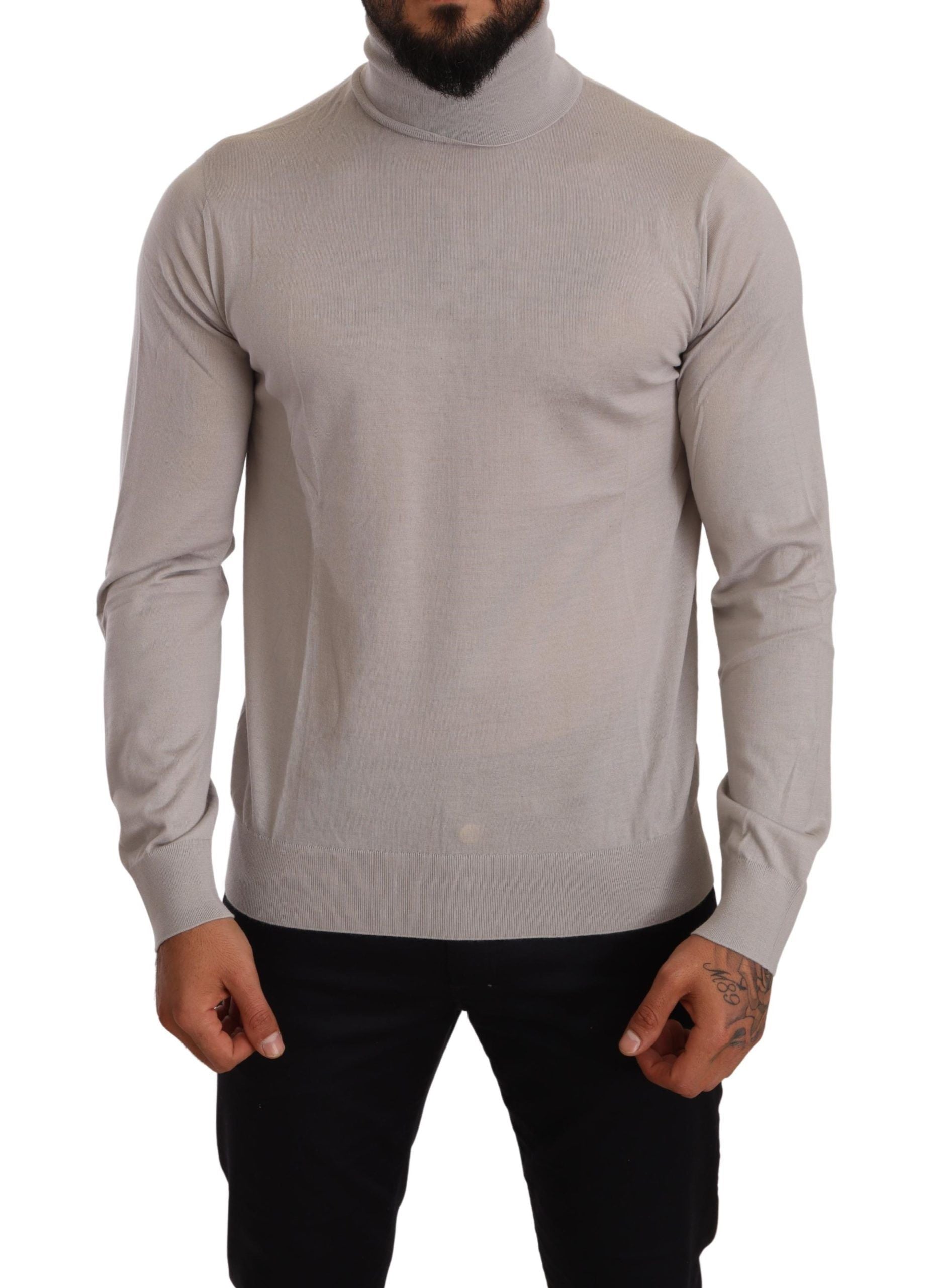 Dolce & Gabbana Elegant Light Blue Cashmere Turtleneck Sweater