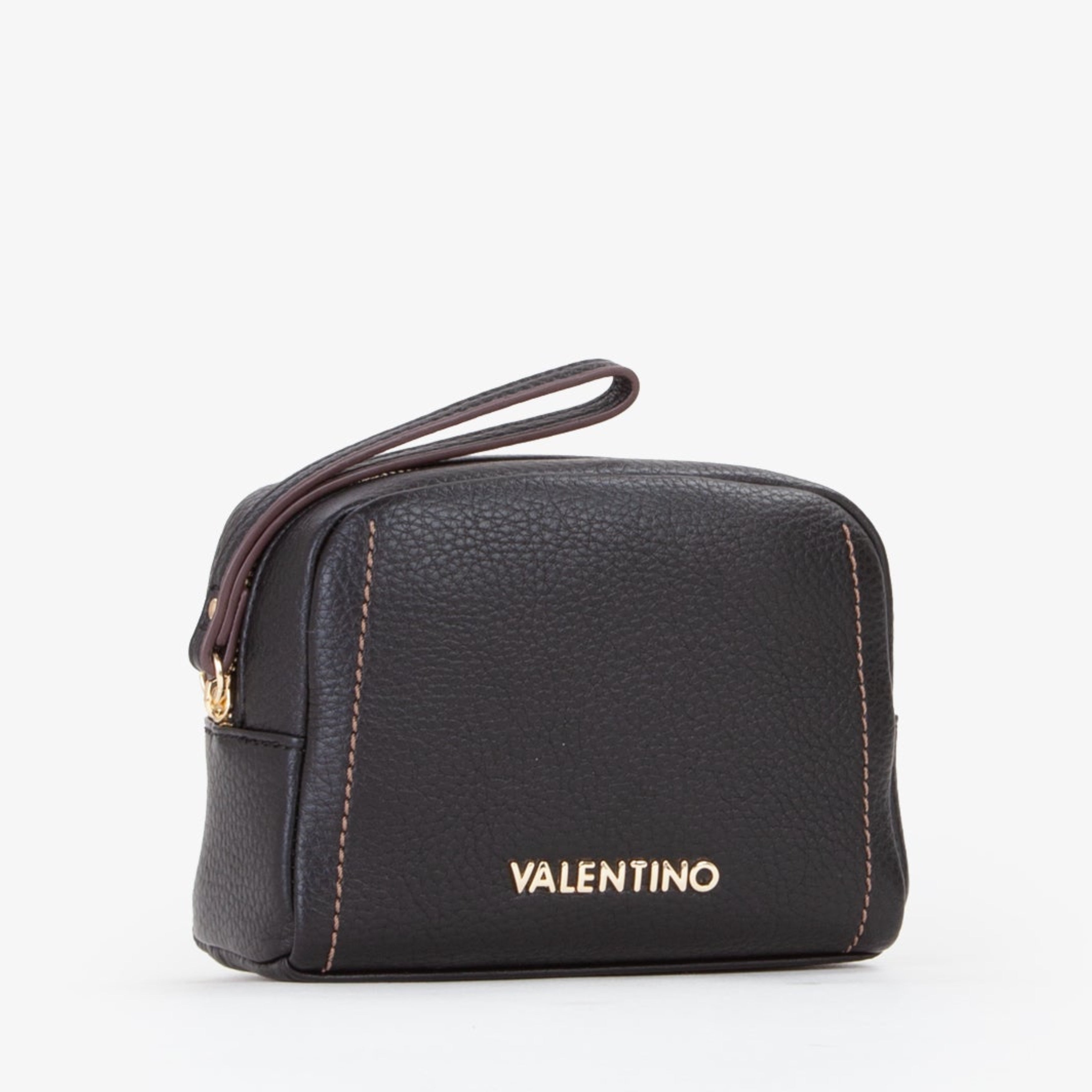Козметична клъч чанта Unisex clutch beauty case Valentino VBE8YA502 Samantha Balck angled view