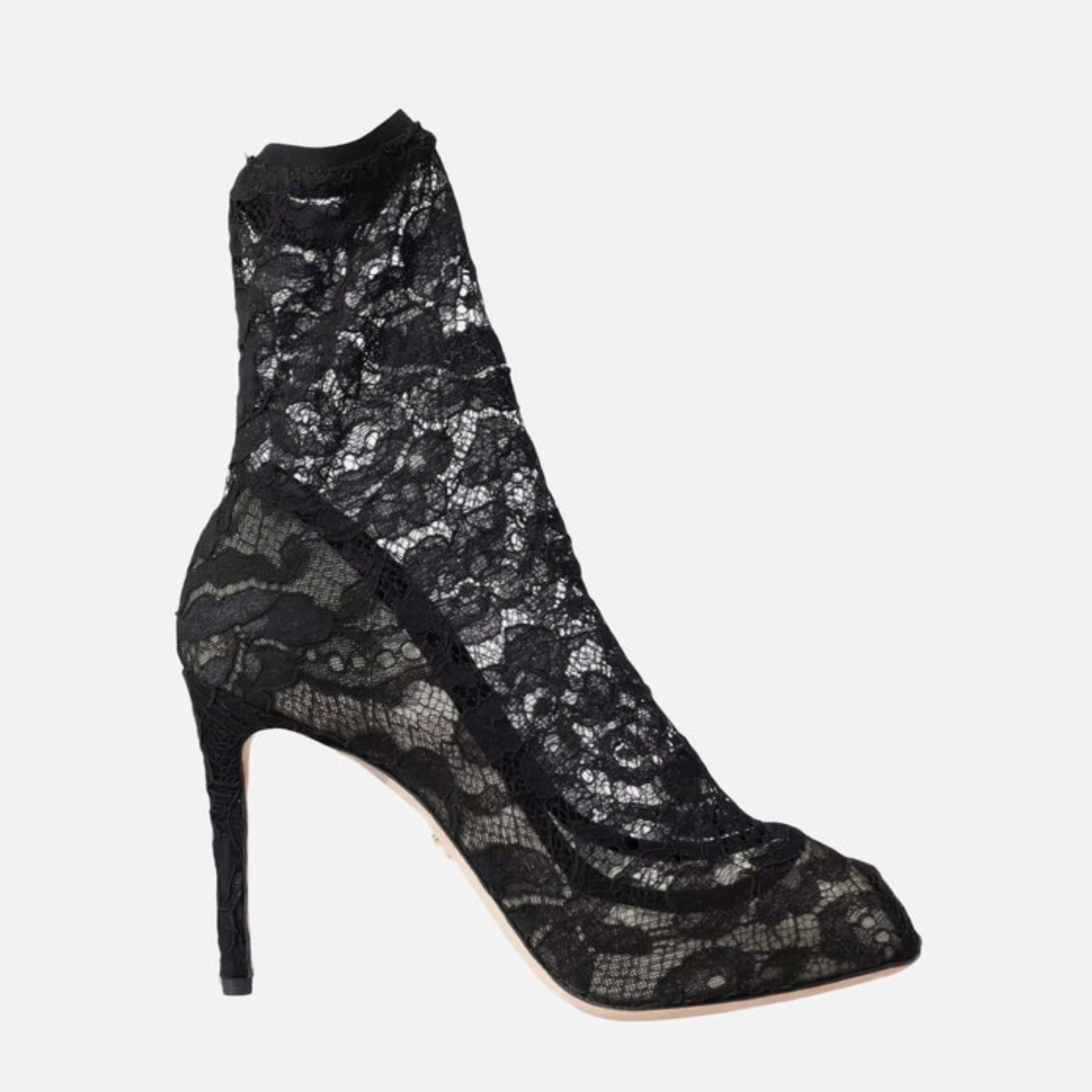 Dolce & Gabbana Black Stretch Taormina Heels