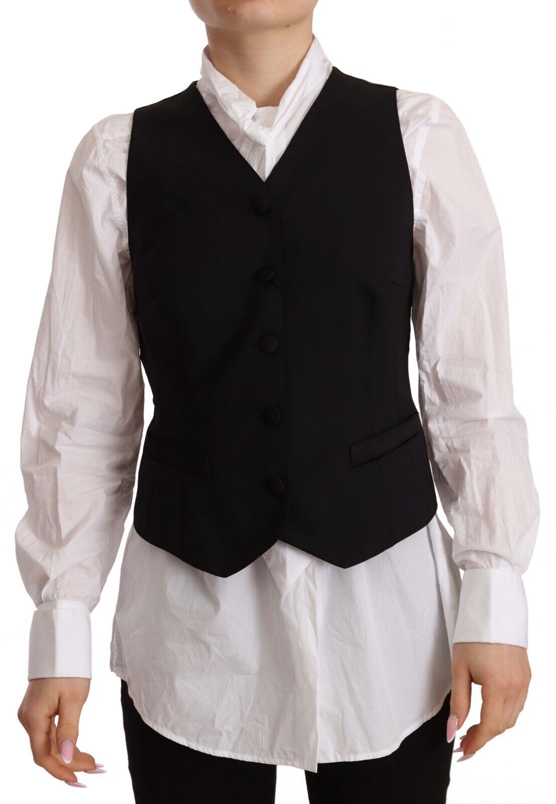 Dolce & Gabbana Elegant Black Wool Blend Waistcoat