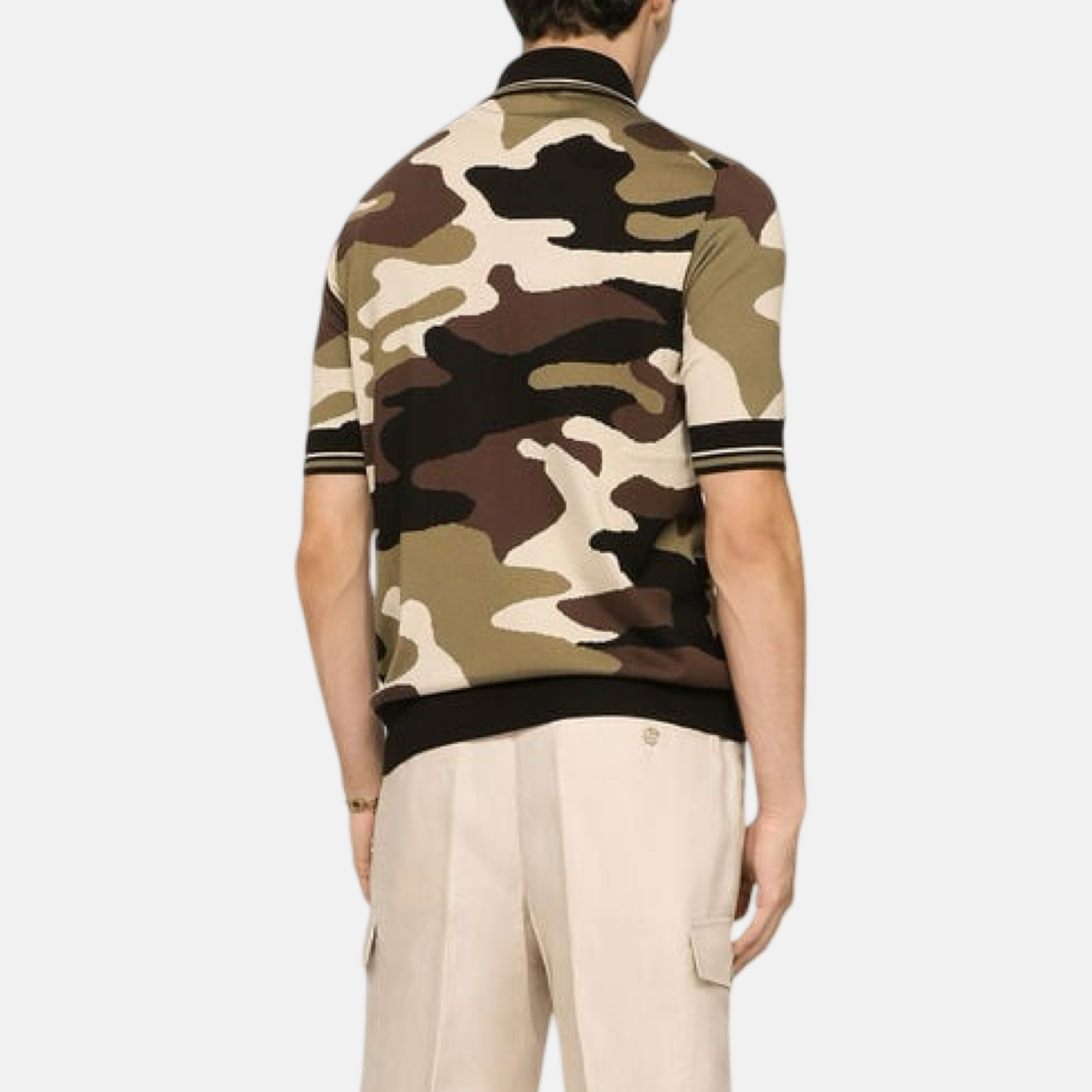 Мъжка копринена камуфлажна поло тениска Multicolor Camouflage Men Polo