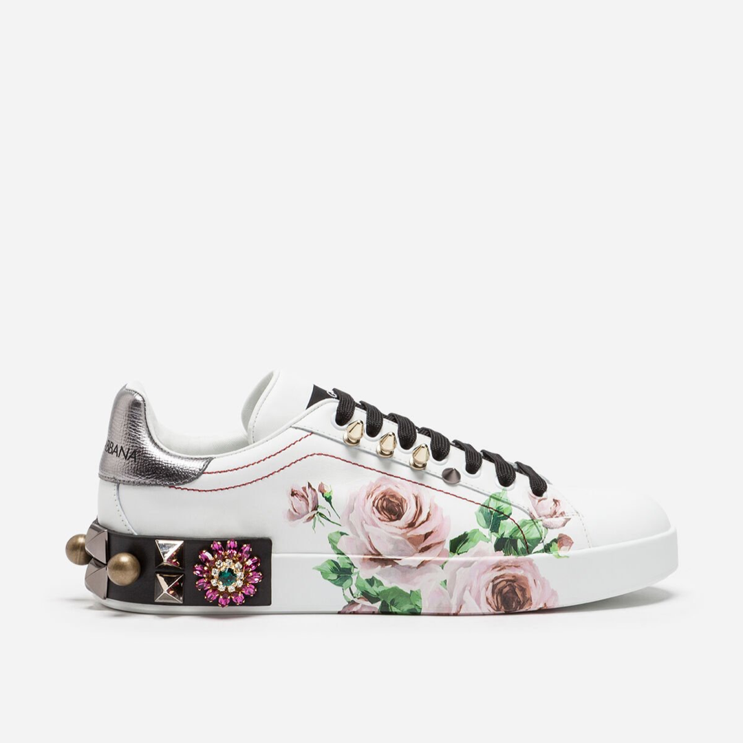 Dolce & Gabbana Portofino Floral-Print Women Sneakers