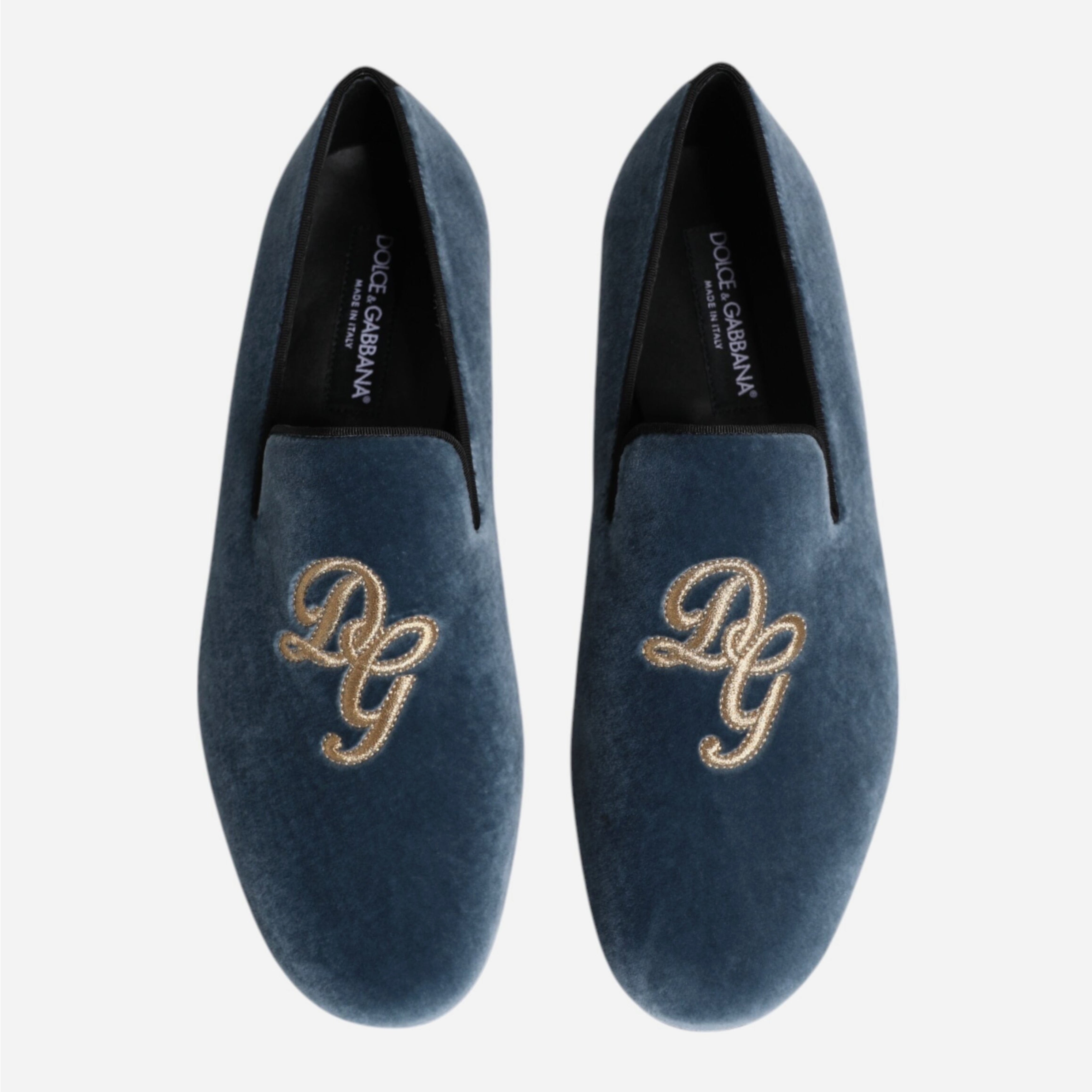Мъжки мокасини Men’s velvet loafers DOLCE & GABBANA A50335 B9L43 80620 Blue top view