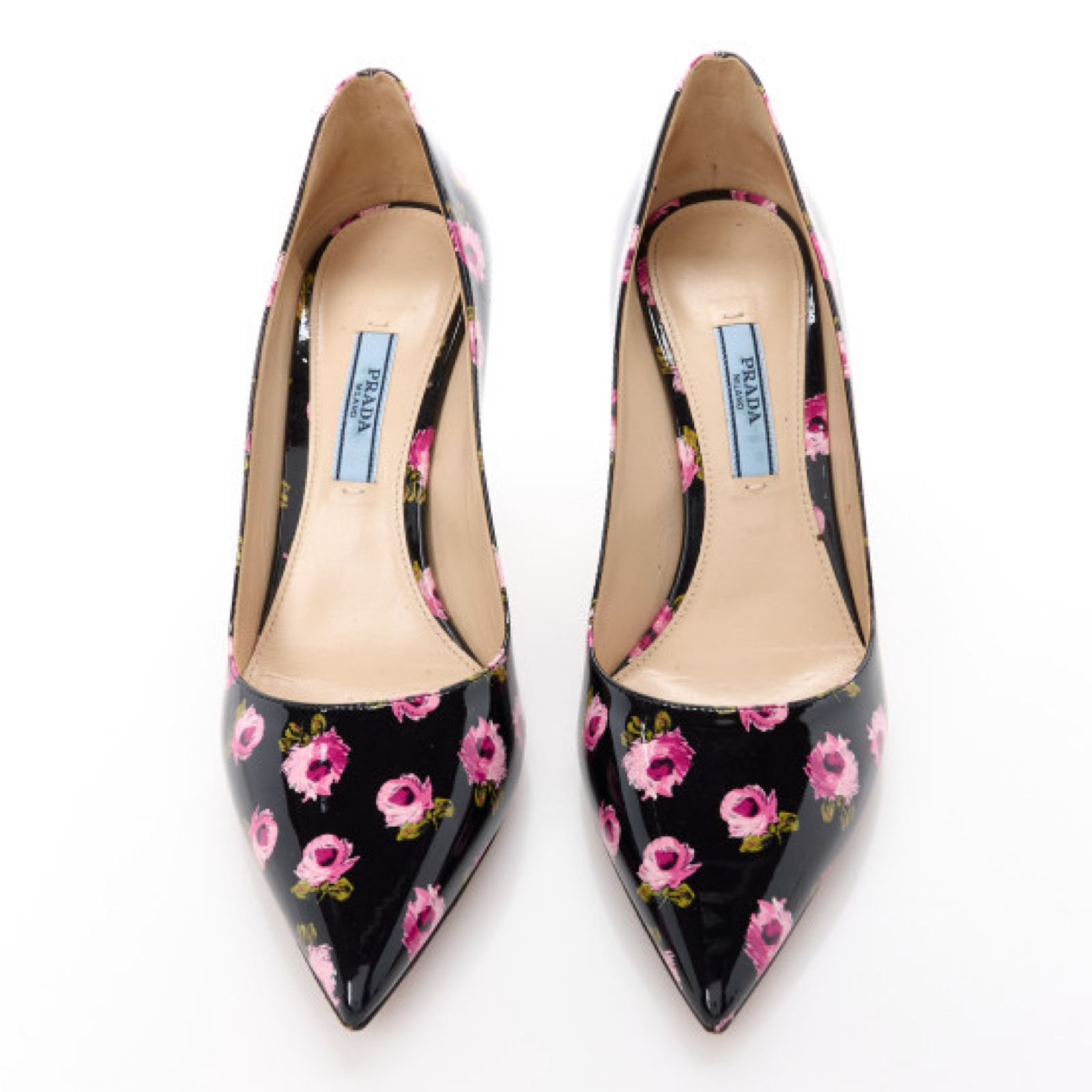 Токчета Prada Elegant Venice Floral Print Leather Pumps