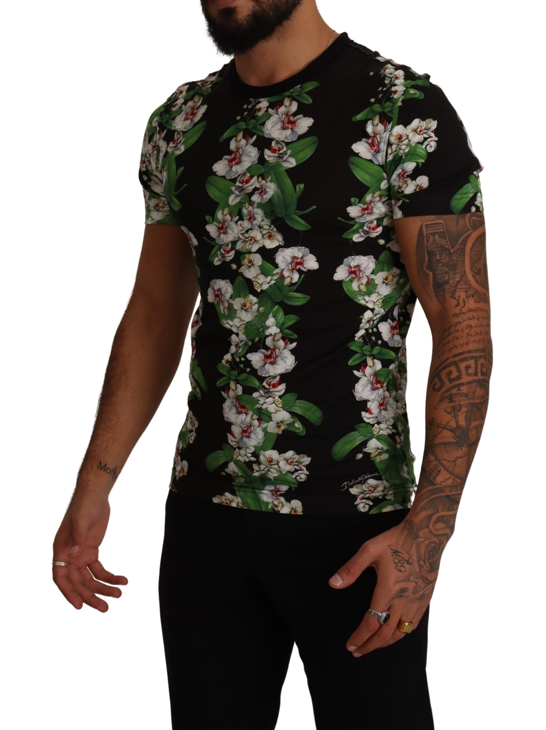 Dolce & Gabbana Elegant Floral Crewneck Tee for Men