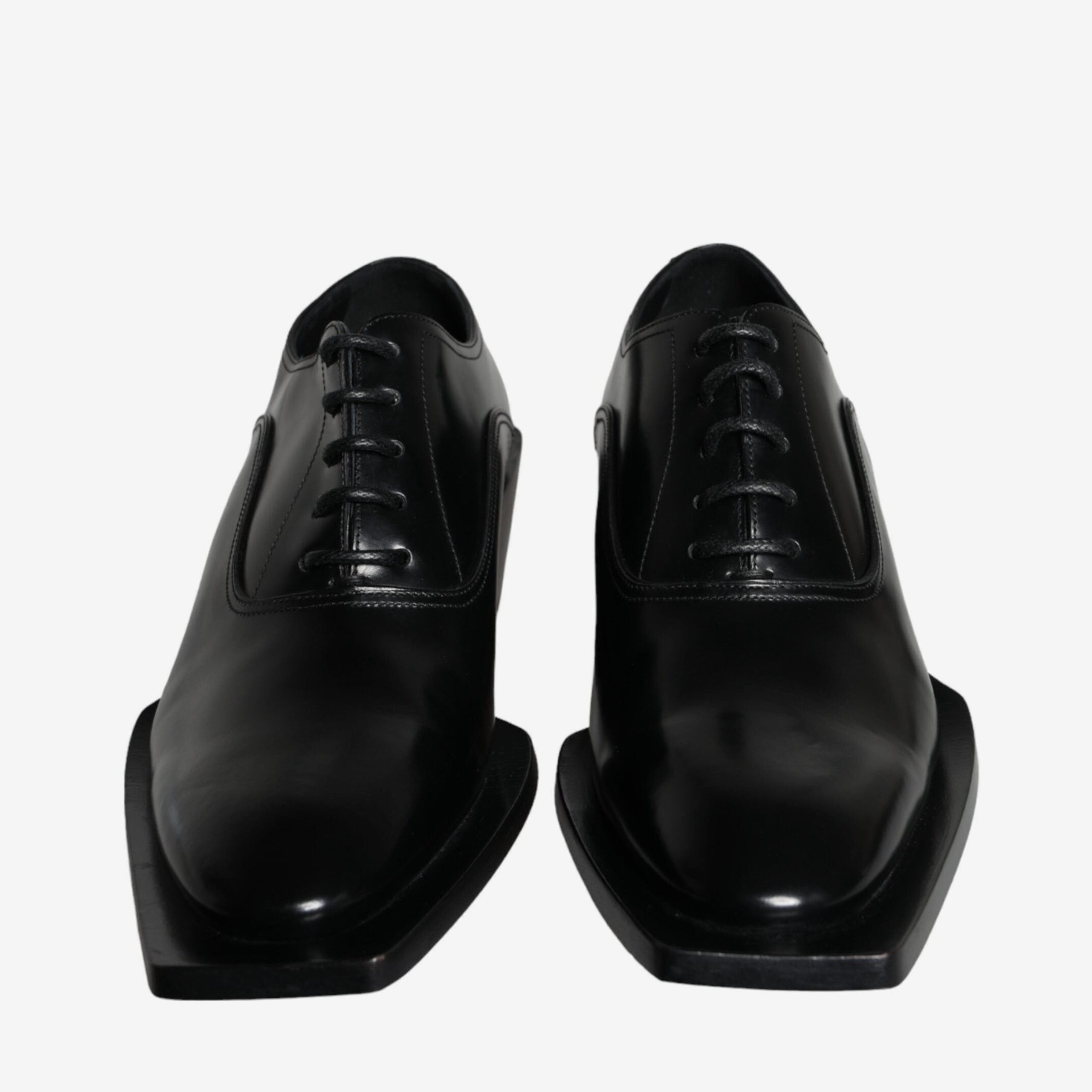 Мъжки луксозни официални обувки Dolce & Gabbana Men’s Black Calfskin Leather Derby Formal Shoes