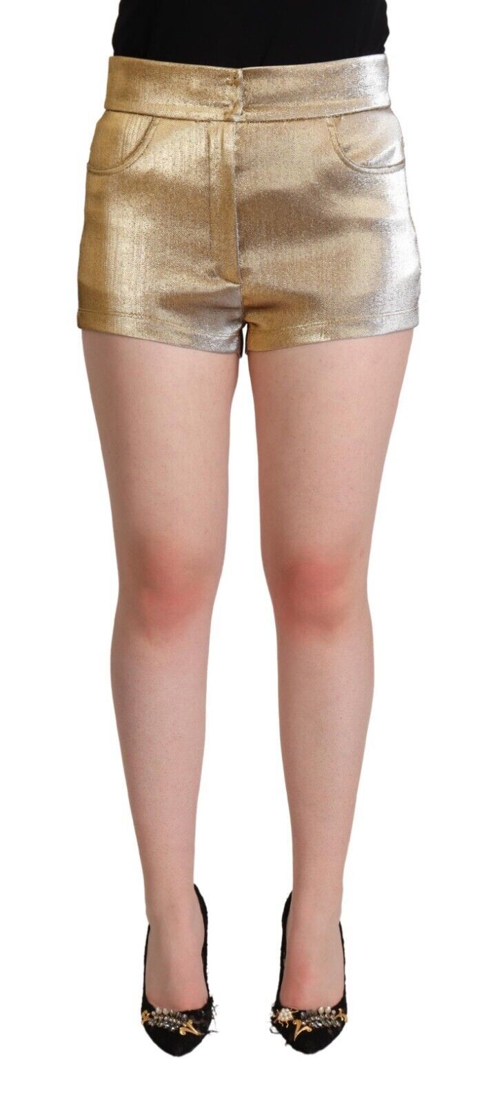 Dolce & Gabbana Elegant Metallic Gold Hot Pants