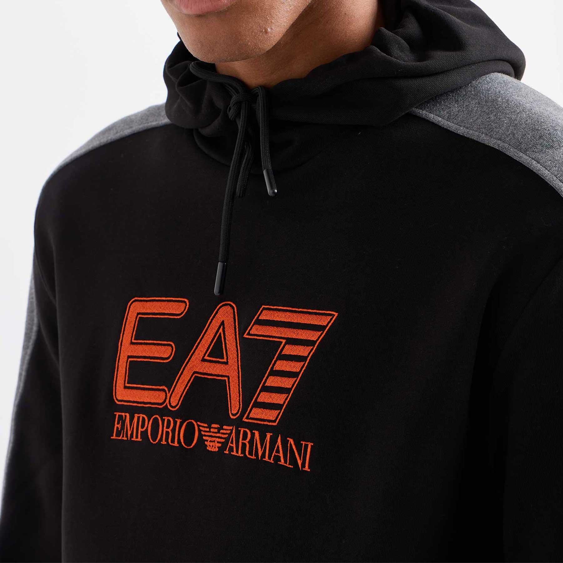 Мъжки суитчър в черно EA7 Emporio Armani 6DPM10 PJVTZ 1200 Black / Orange