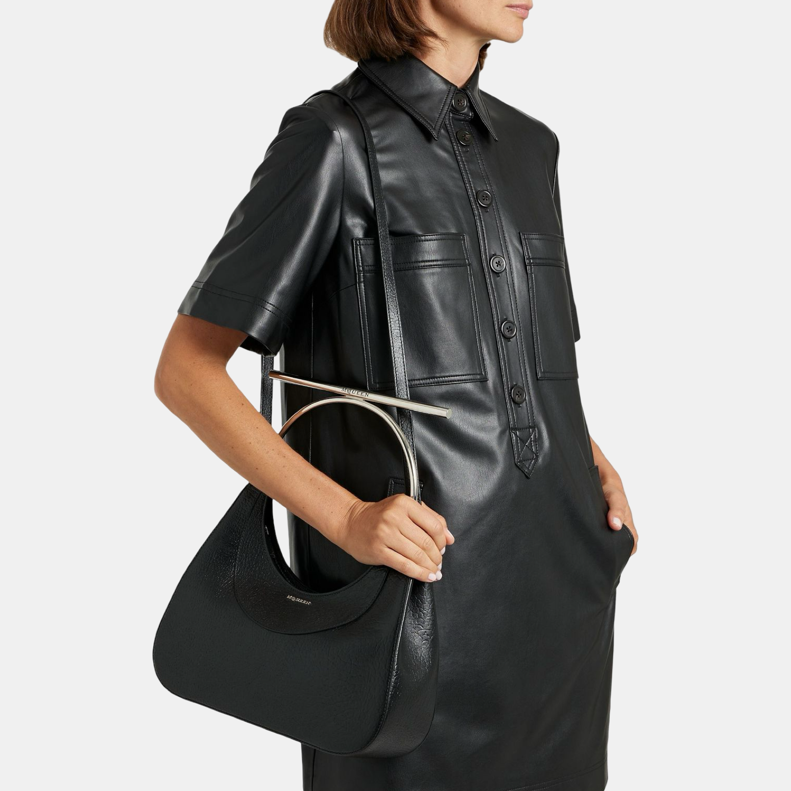 Alexander McQueen Mini Cross-Bar Handbag 8559971VDXA1000 Model View