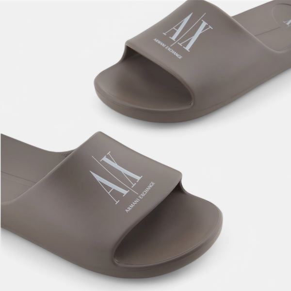 Мъжки чехли джапанки Armani Exchange Men’s slippers Armani Exchange XUP012 XV675 U670 Taupe + Off white Front Cropped view