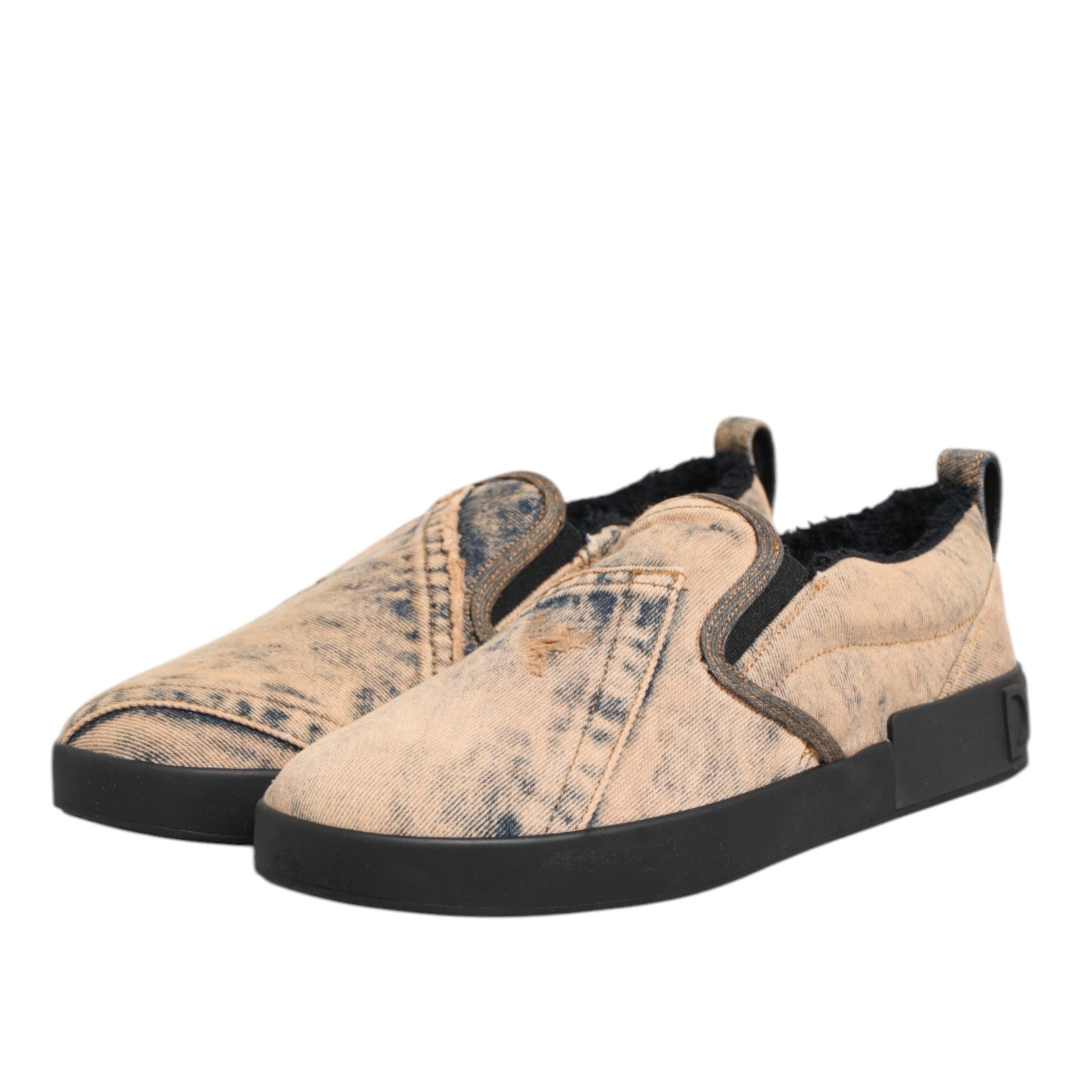 Мъжки кецове Men’s slip on sneakers DOLCE & GABBANA CS1900 AK346 89651 Beige/Nero