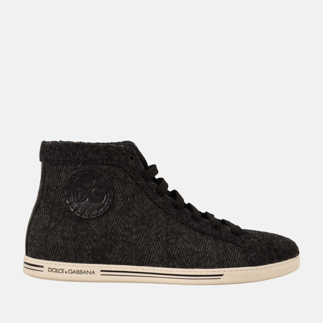 Мъжки високи кецове Dolce & Gabbana Elegant High Top Cotton/Wool Sneakers