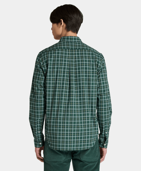 Мъжка памучна риза Men's Regular Fit Plaid Poplin Shirt TB0A42ZNG82 Green back view