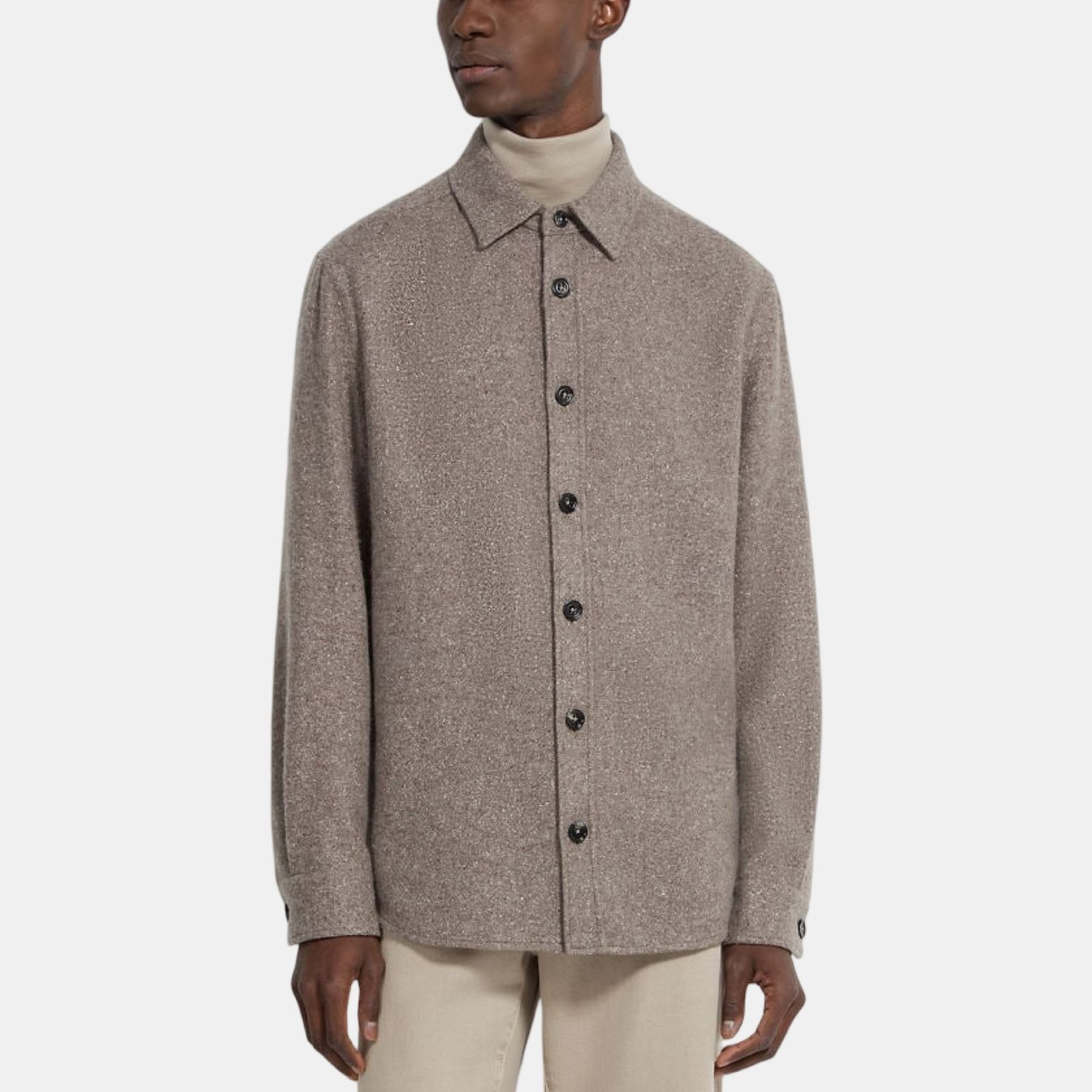 ZEGNA Cashmere And Silk Men Overshirt UGV10A2 SOT48 018 Front View