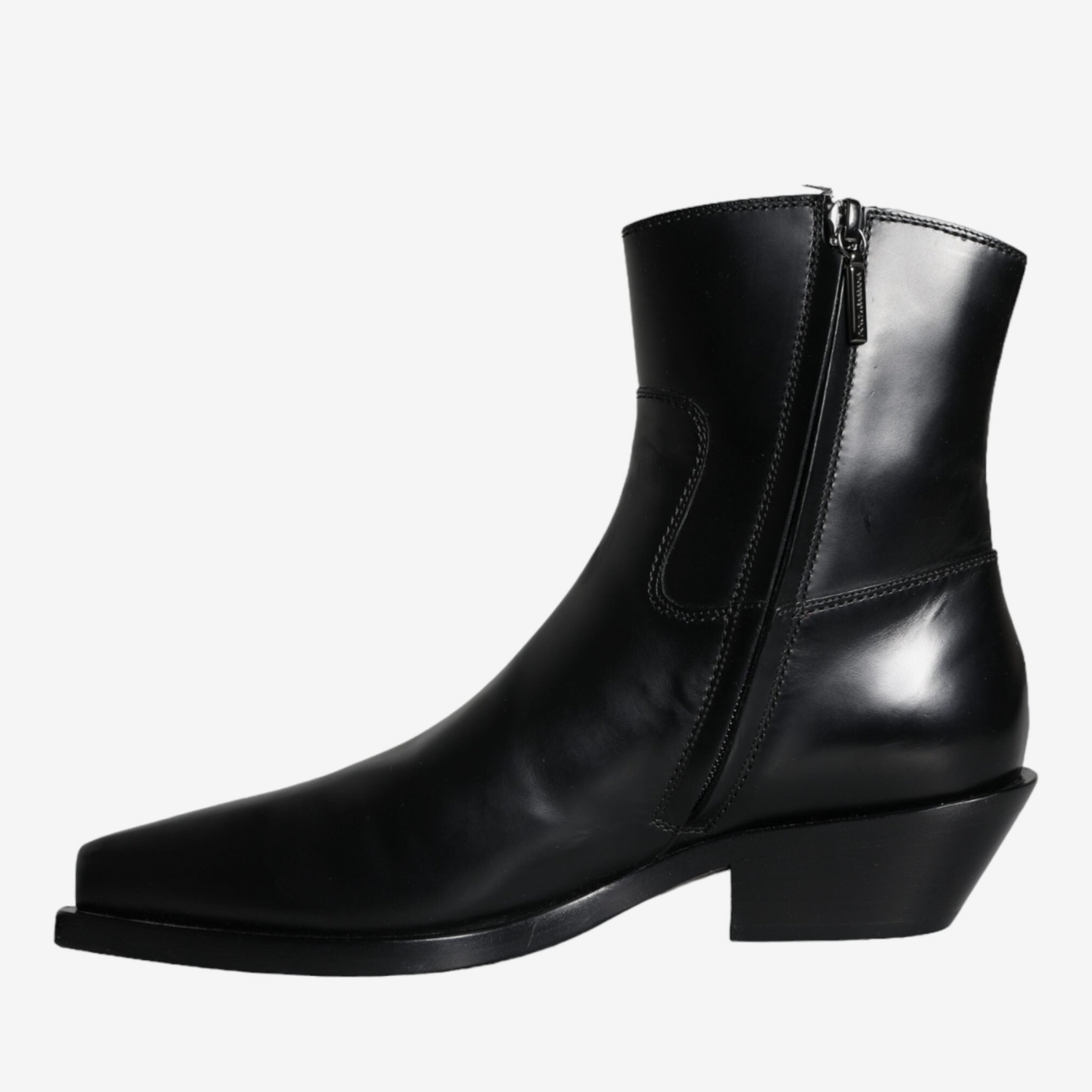 Дамски черни луксозни боти от естествена кожа Women’s Black Leather Ankle Boots