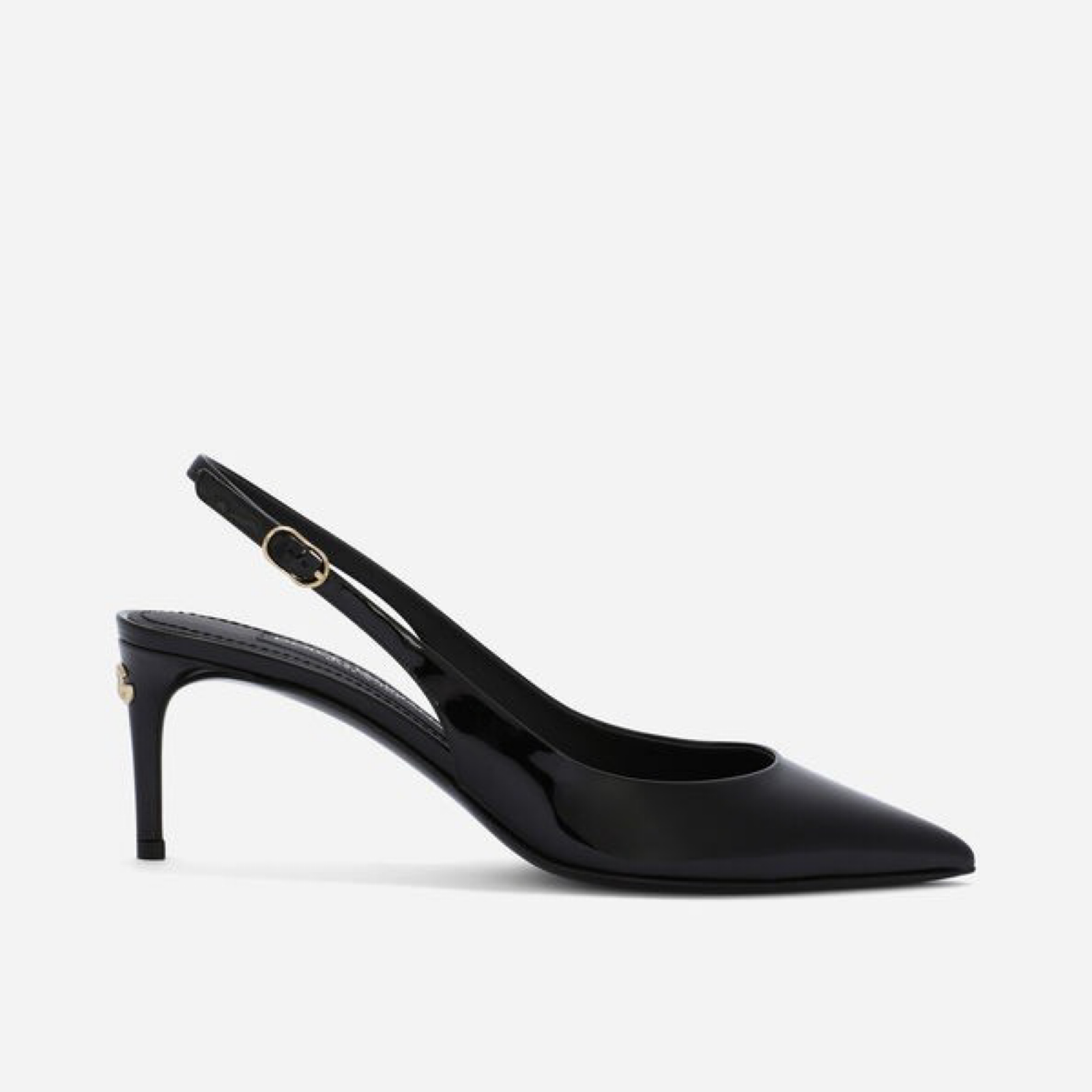 Dolce & Gabbana Cardinale Patent Leather Slingbacks Lateral View
