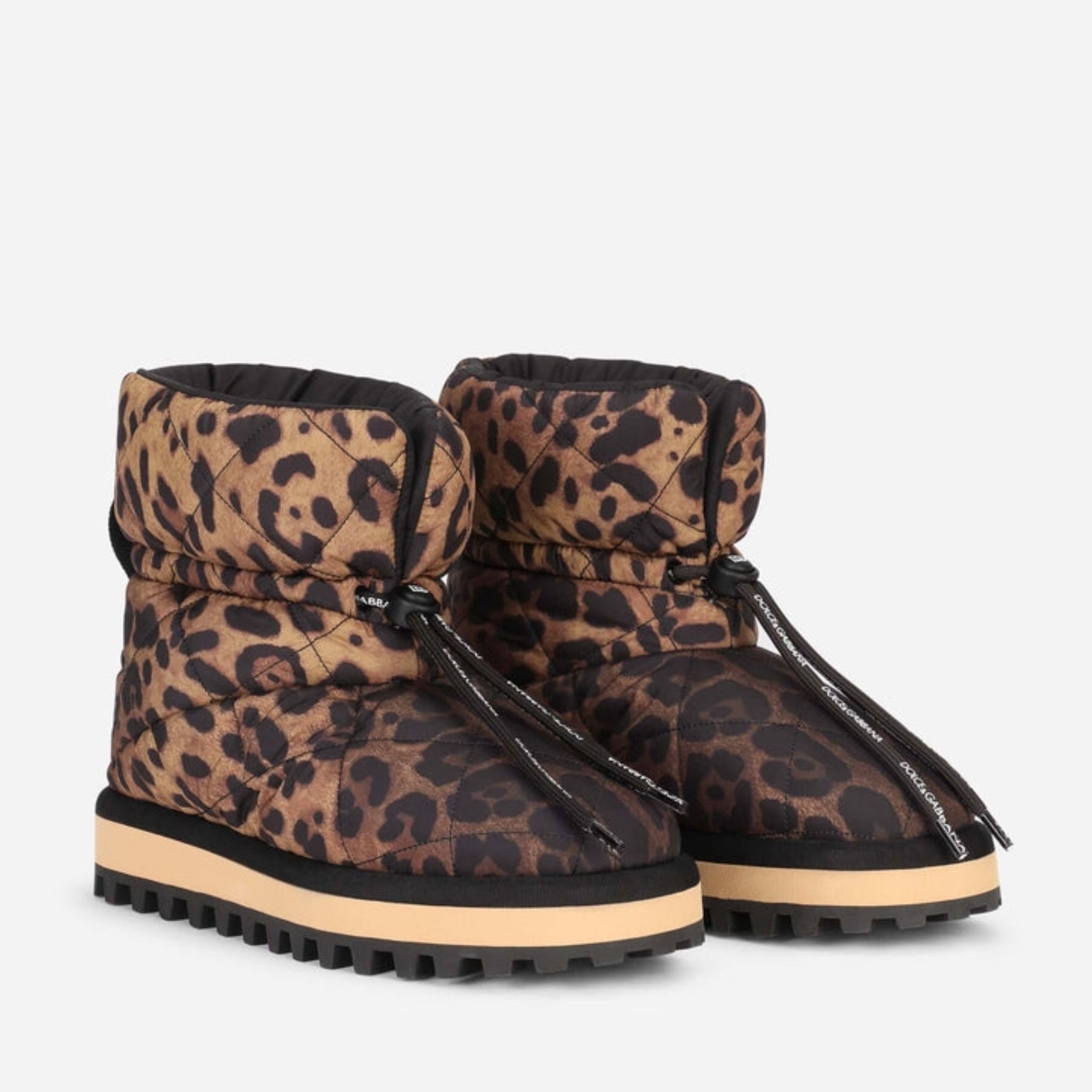 Мъжки екстравагантни апрески Dolce&Gabbana Brown Leopard Ankle Boots