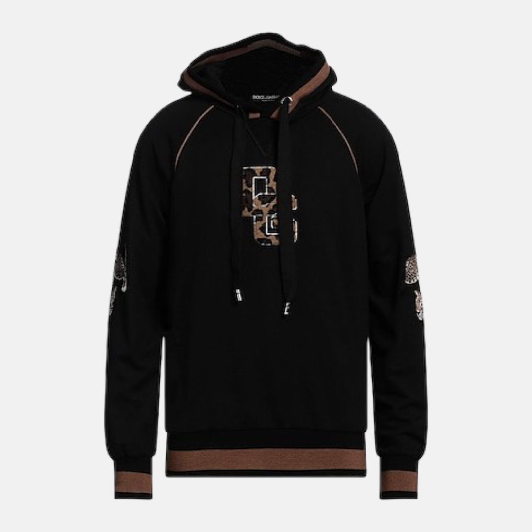 Мъжко худи с принт леопарди Dolce & Gabbana Chic Leopard Motive Hooded Sweatshirt