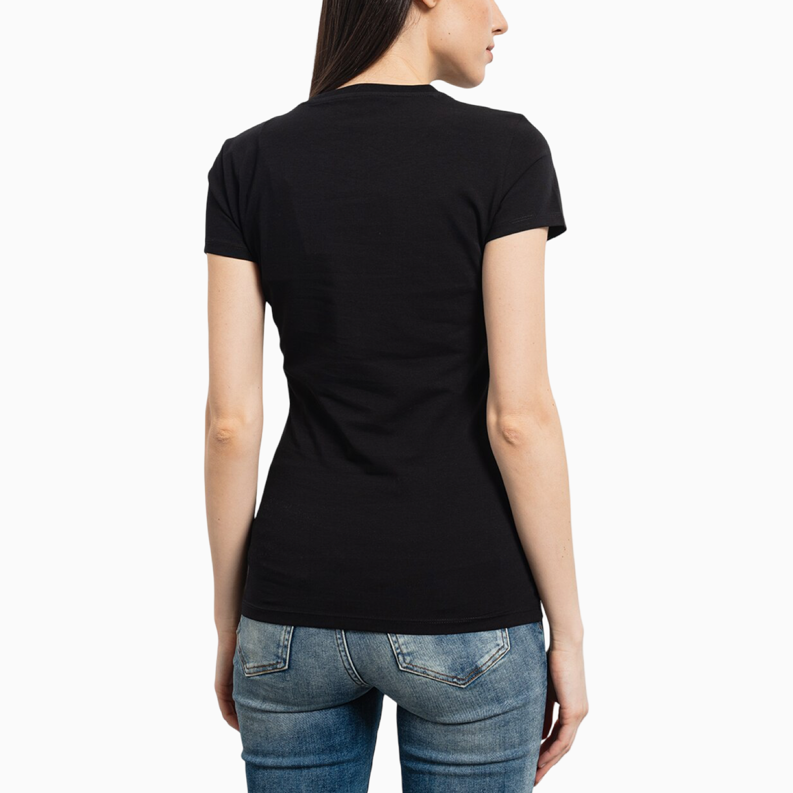 Дамска черна тениска Armani Exchange Women T-shirt XW001457 AF10356 Back View