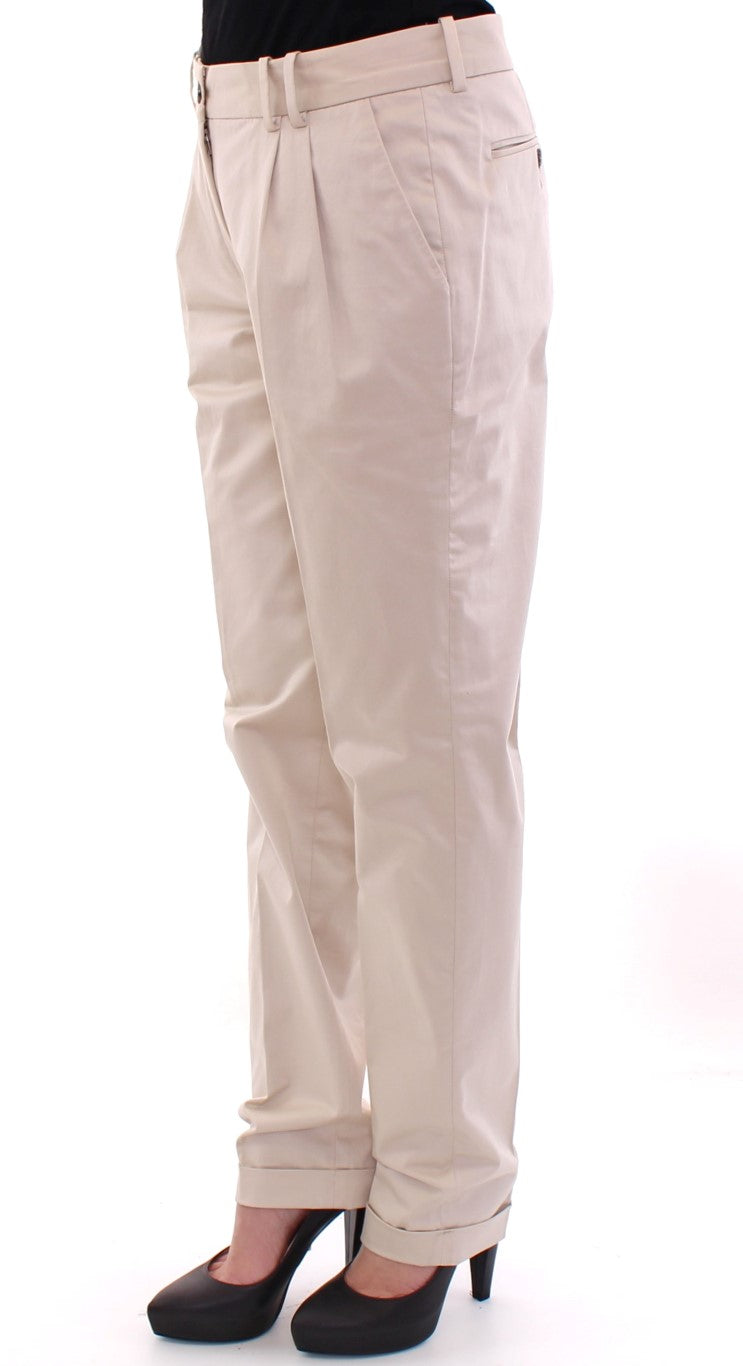 Dolce & Gabbana Elegant Beige Regular Fit Cotton Pants