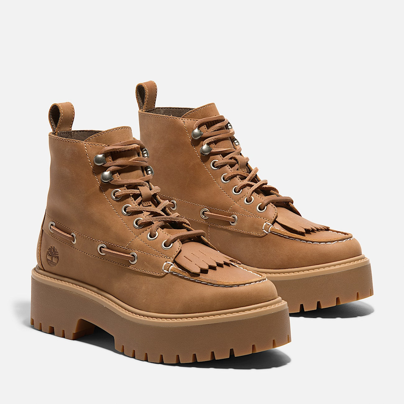Women’s Stone Street Mid 7-Eye Platform Ankle Boots Timberland TB0A27YZEN1 Wheat Full-Grain