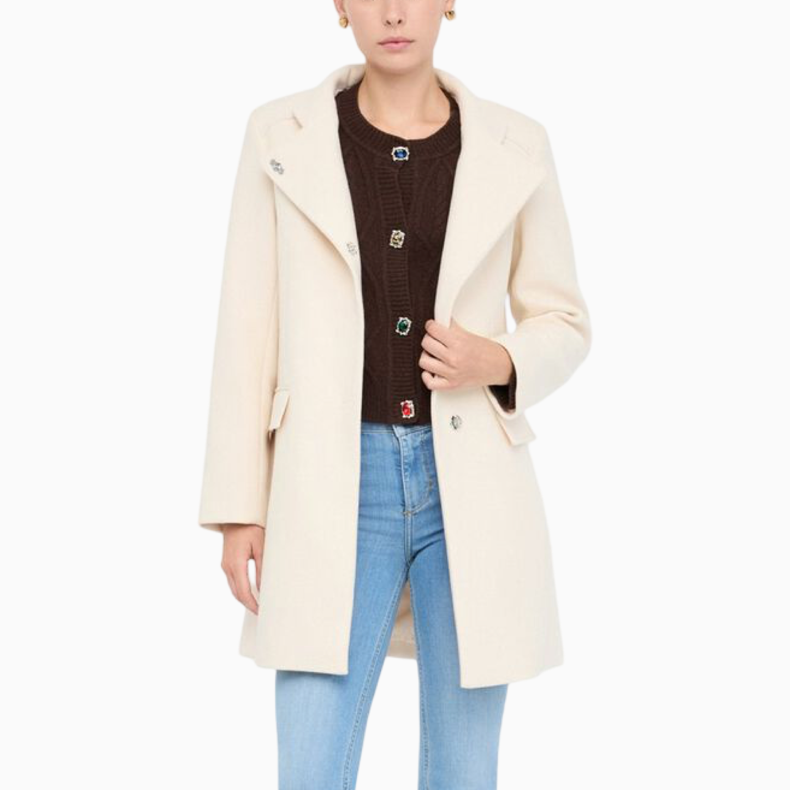 Дамско бежово палто Liu Jo Women Coat MF5119 J4873 Front View