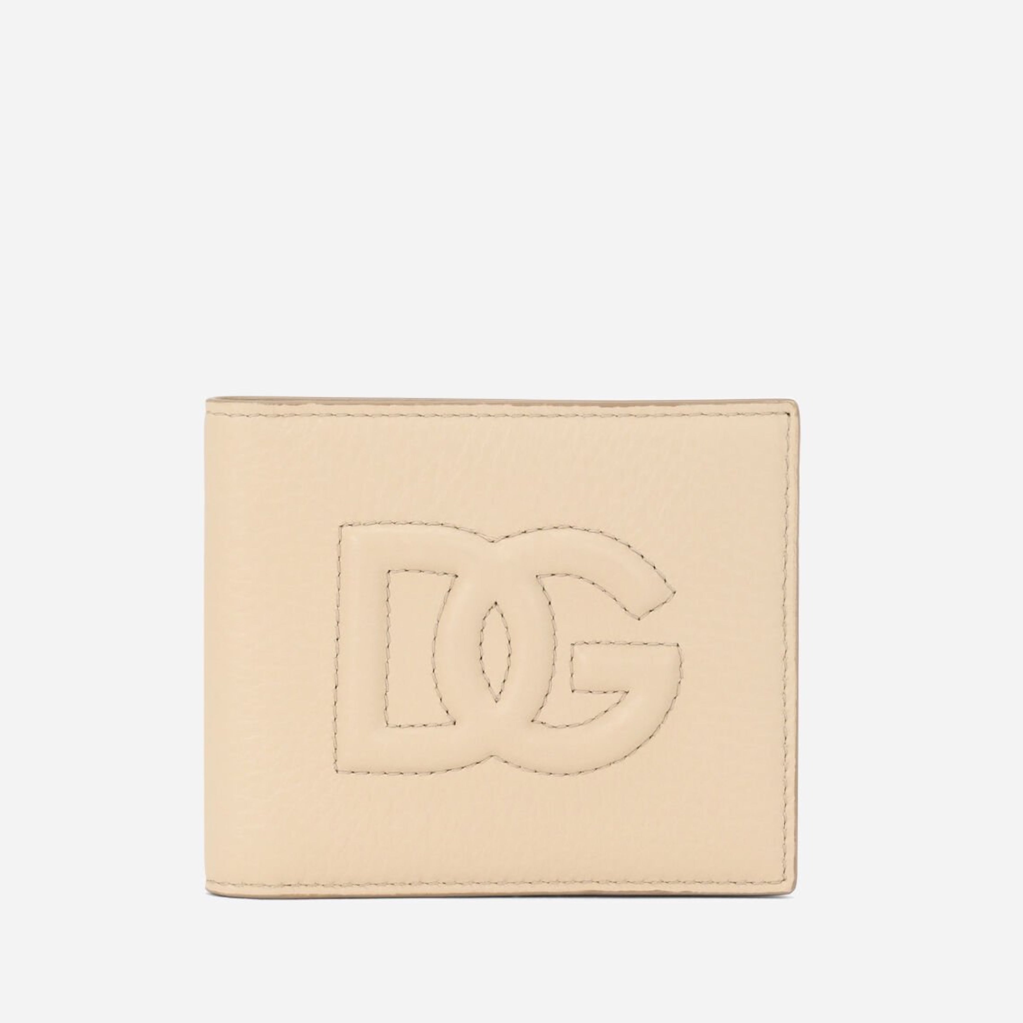 Мъжки луксозен бежов портфейл от еленова кожа Dolce & Gabbana  Men’s Beige Deer Leather Luxury Wallet