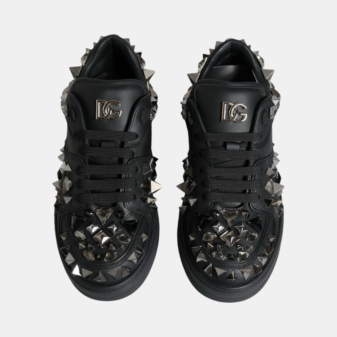 Мъжки черни маратонки Dolce & Gabbana Roma Studded Men Sneakers