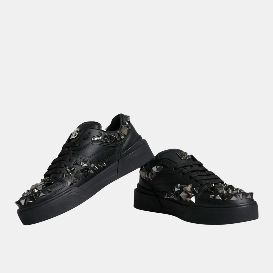 Мъжки черни маратонки Dolce & Gabbana Roma Studded Men Sneakers