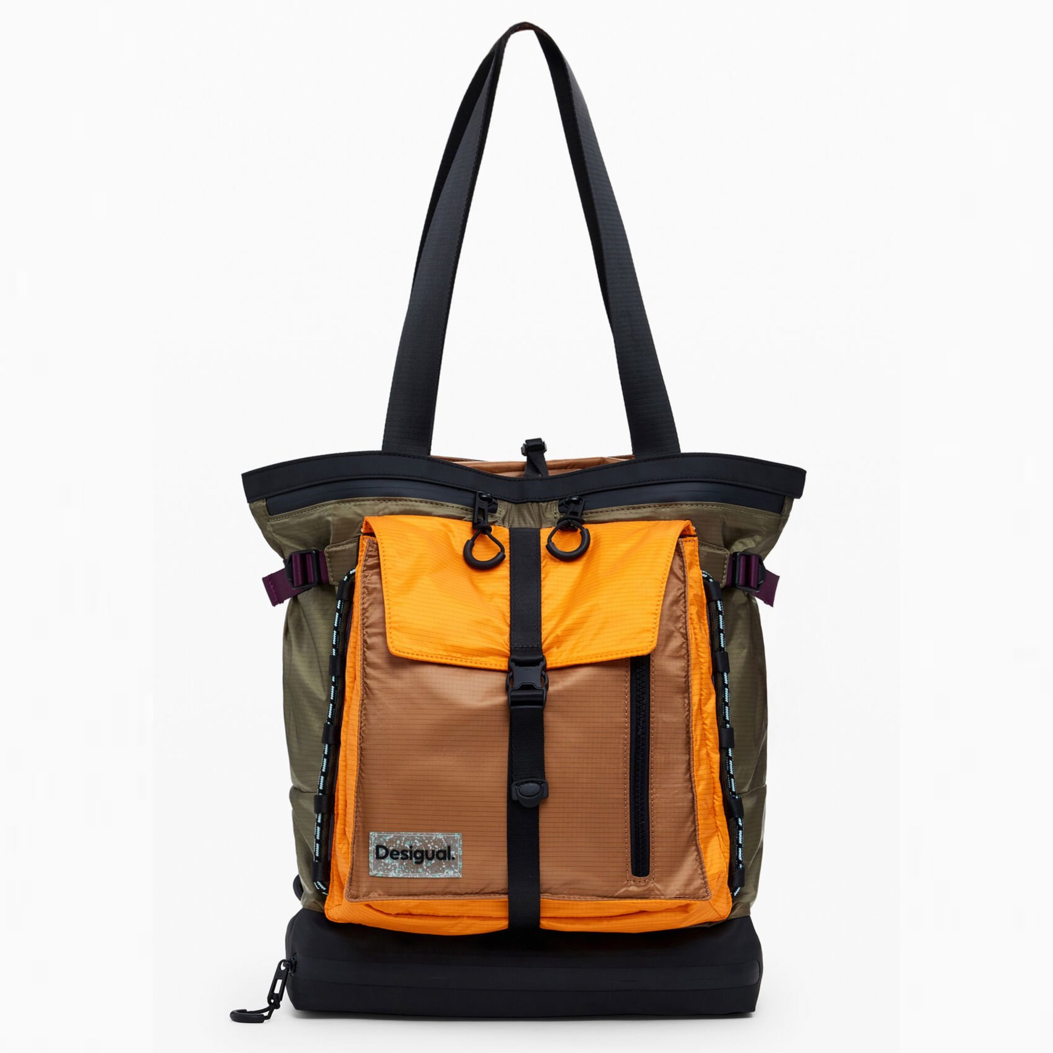 Дамска раница Women’s rucksack Desigual 25WAKY09 4002 Olive Green and Orange front view