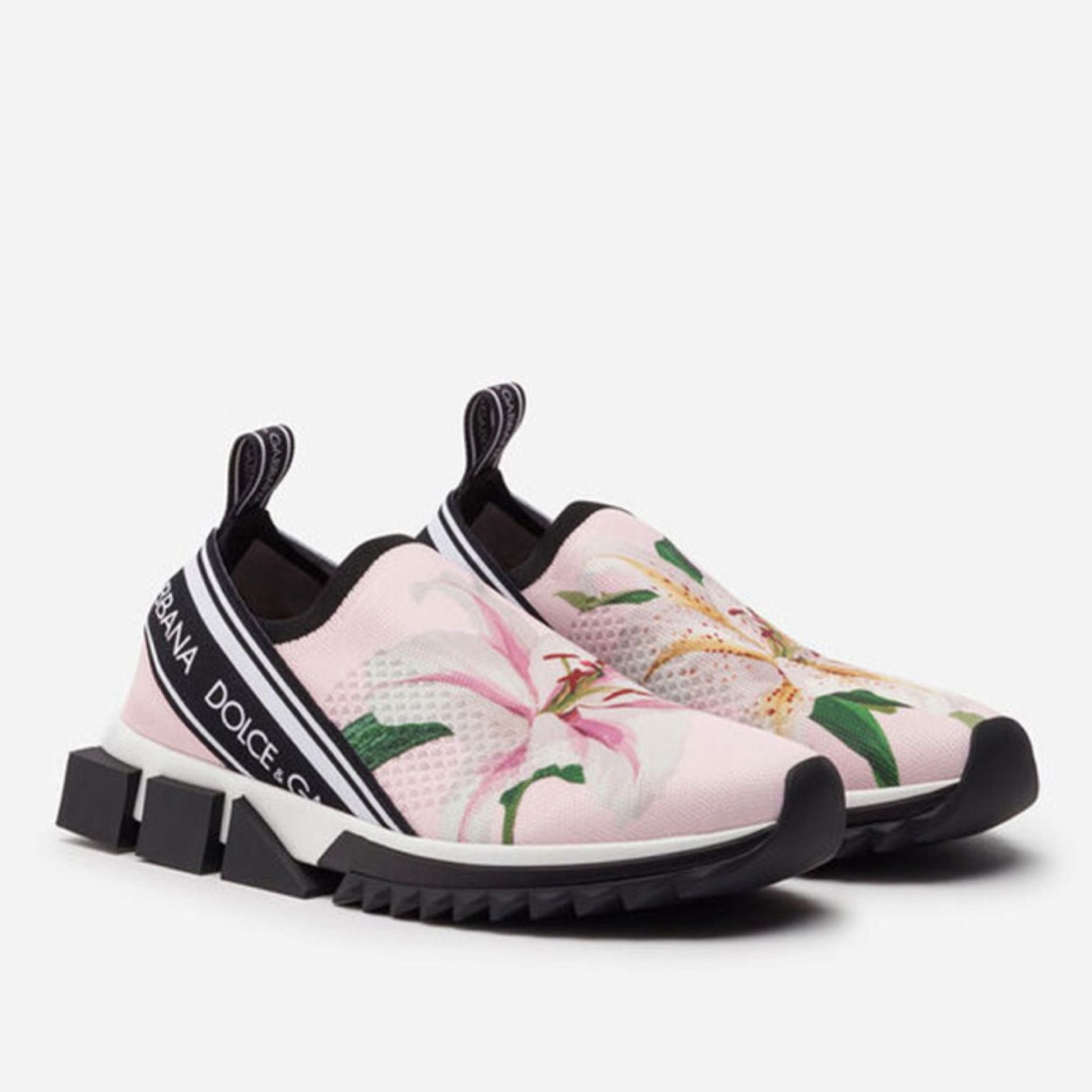Dolce & Gabbana Floral Sorrento  Women Sneakers Lateral View