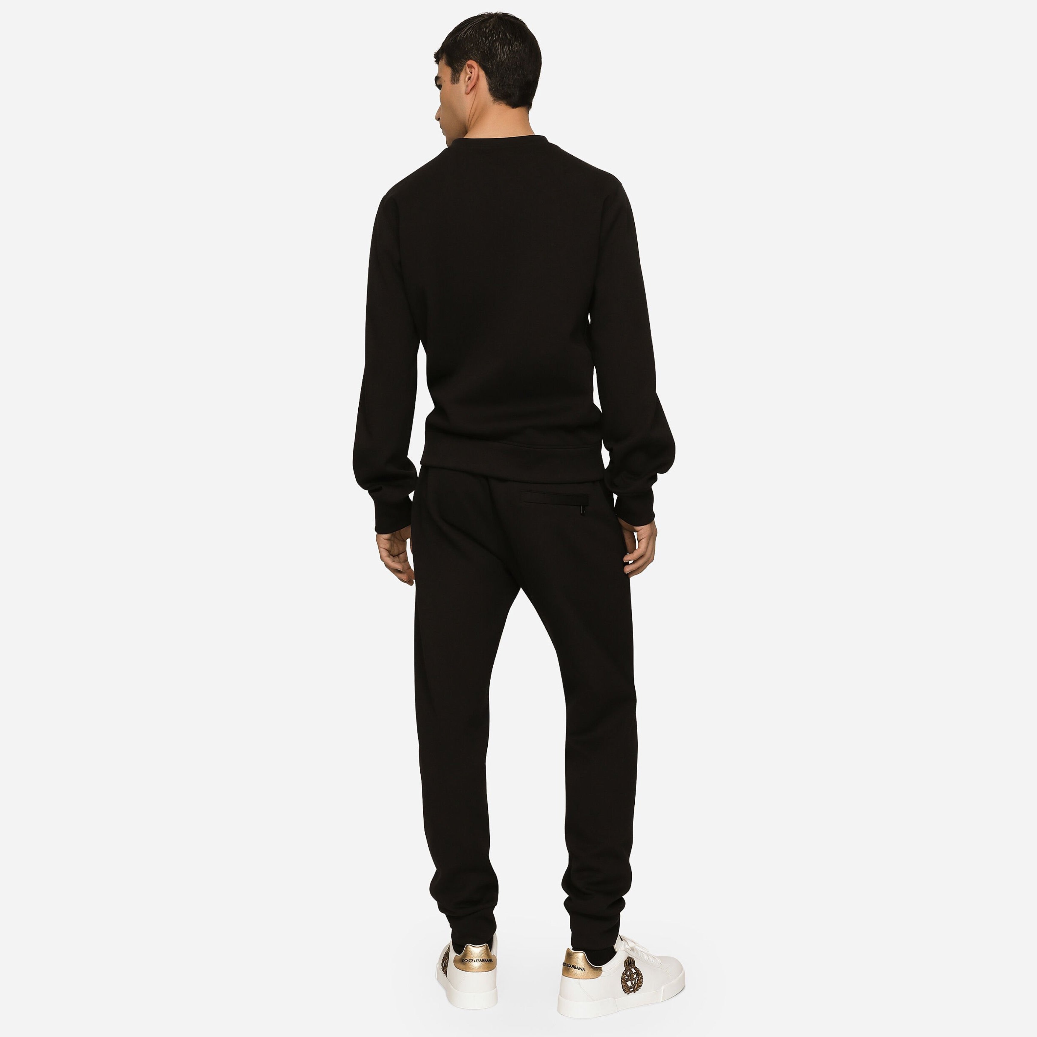 Мъжка луксозна памучна блуза в черно DOLCE & GABBANA Men’s luxury balck cotton sweatshirt G9ABJZHU7H9N0000