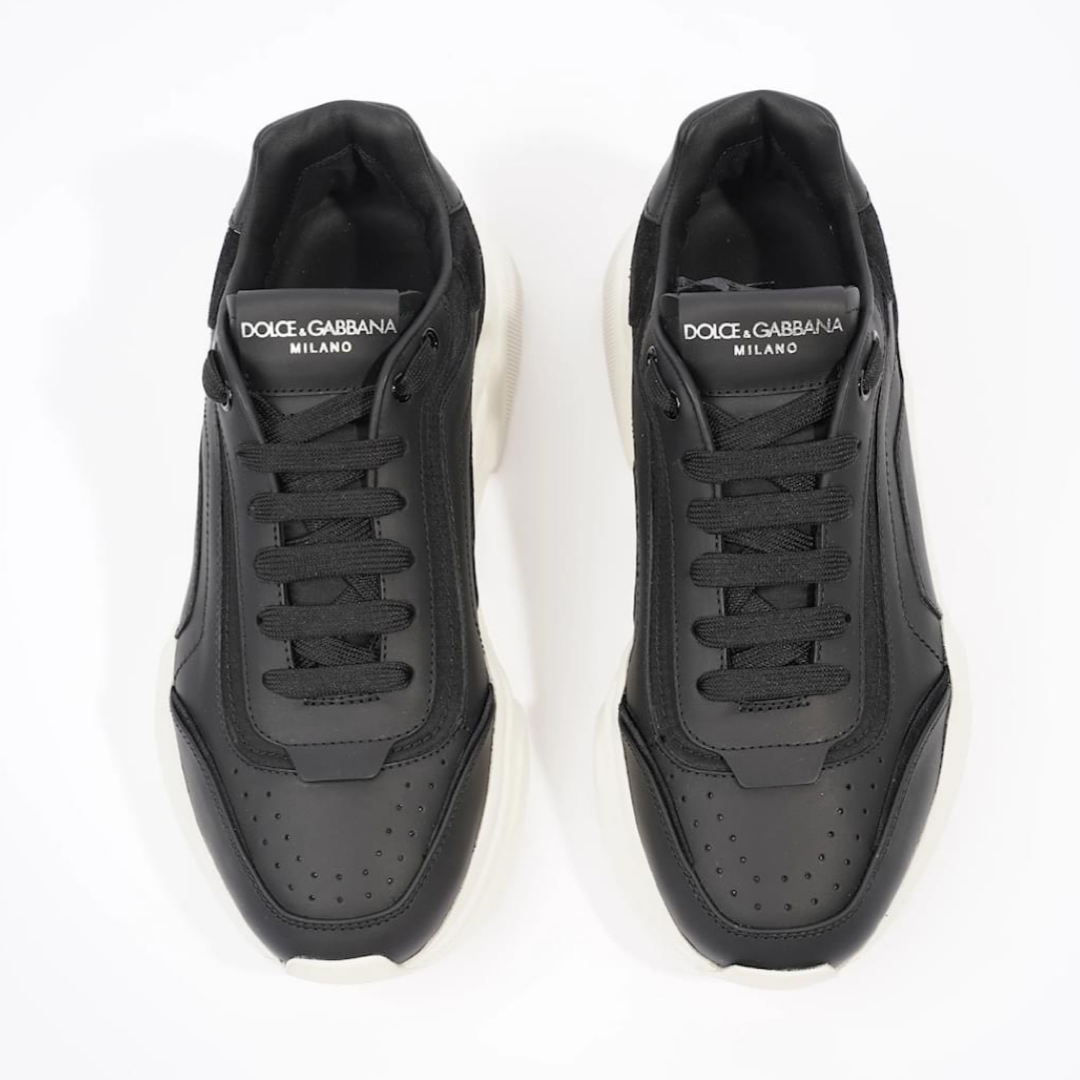 Дамски маратонки Dolce & Gabbana Black White DAYMASTER Leather Sneakers