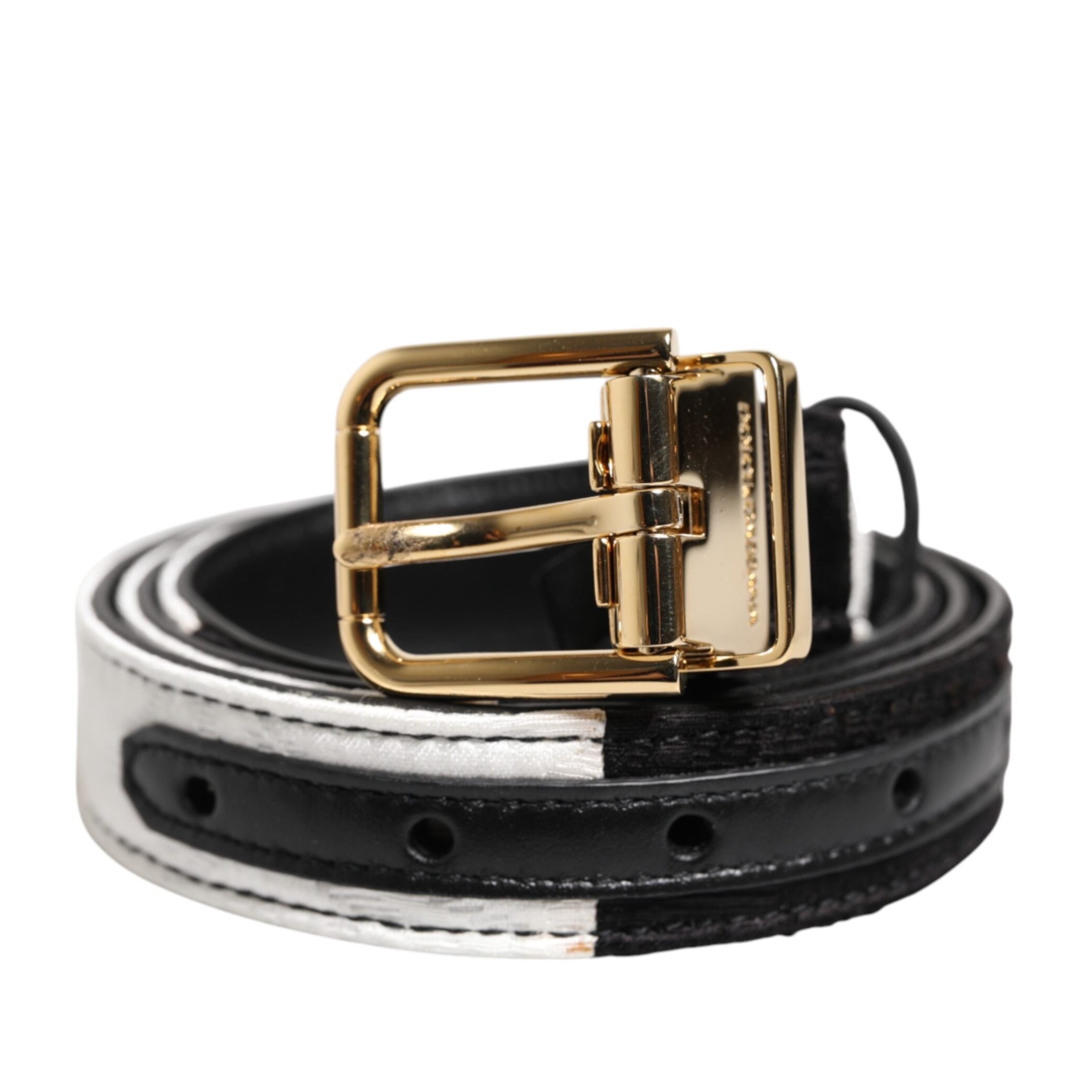 Дамски пачуърк колан Women’s luxury belt DOLCE & GABBANA BE1351 A0339 Black and White