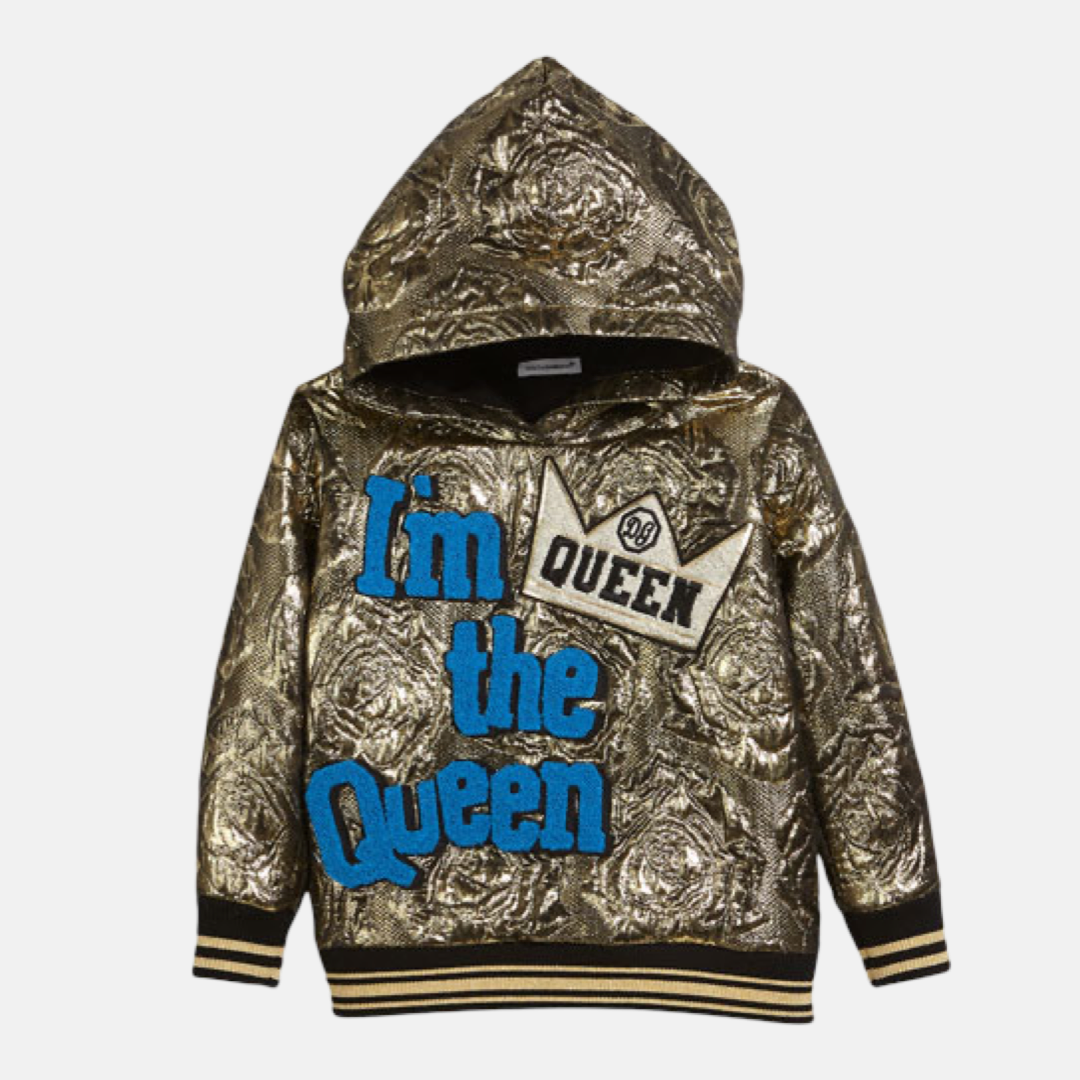 Дамско худи Dolce & Gabbana Im The Queen Multicolor Hoodie Sweatshirt