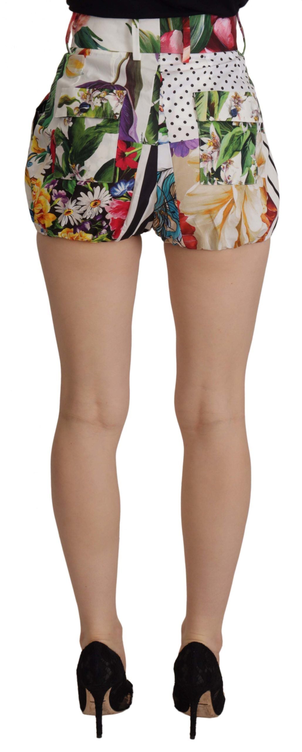 Dolce & Gabbana Multicolor Majolica Floral High-Waist Shorts