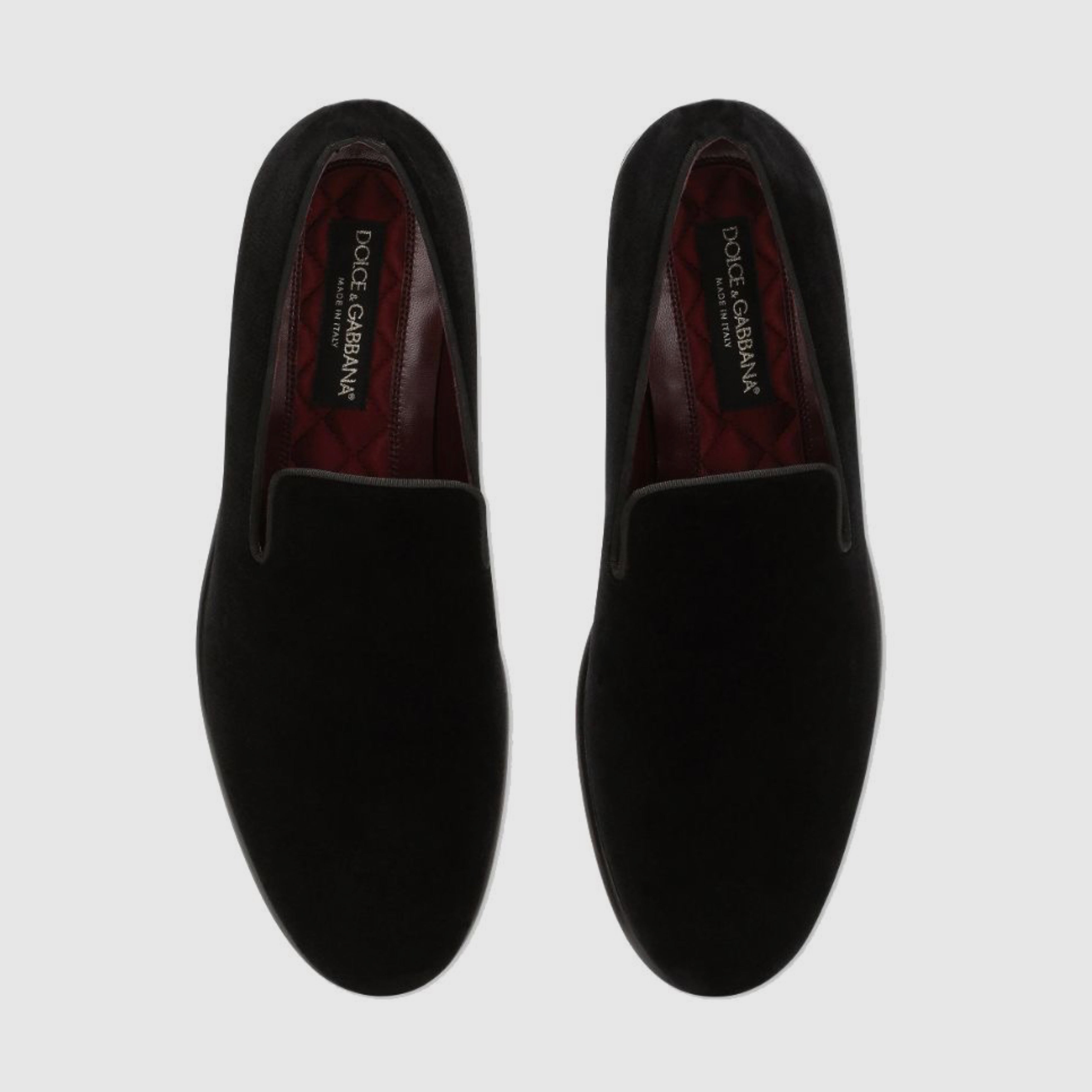 Мъжки луксозни мокасини от кадифе в черно Dolce & Gabbana Men’s Velvet Milano Elegant Black Loafers