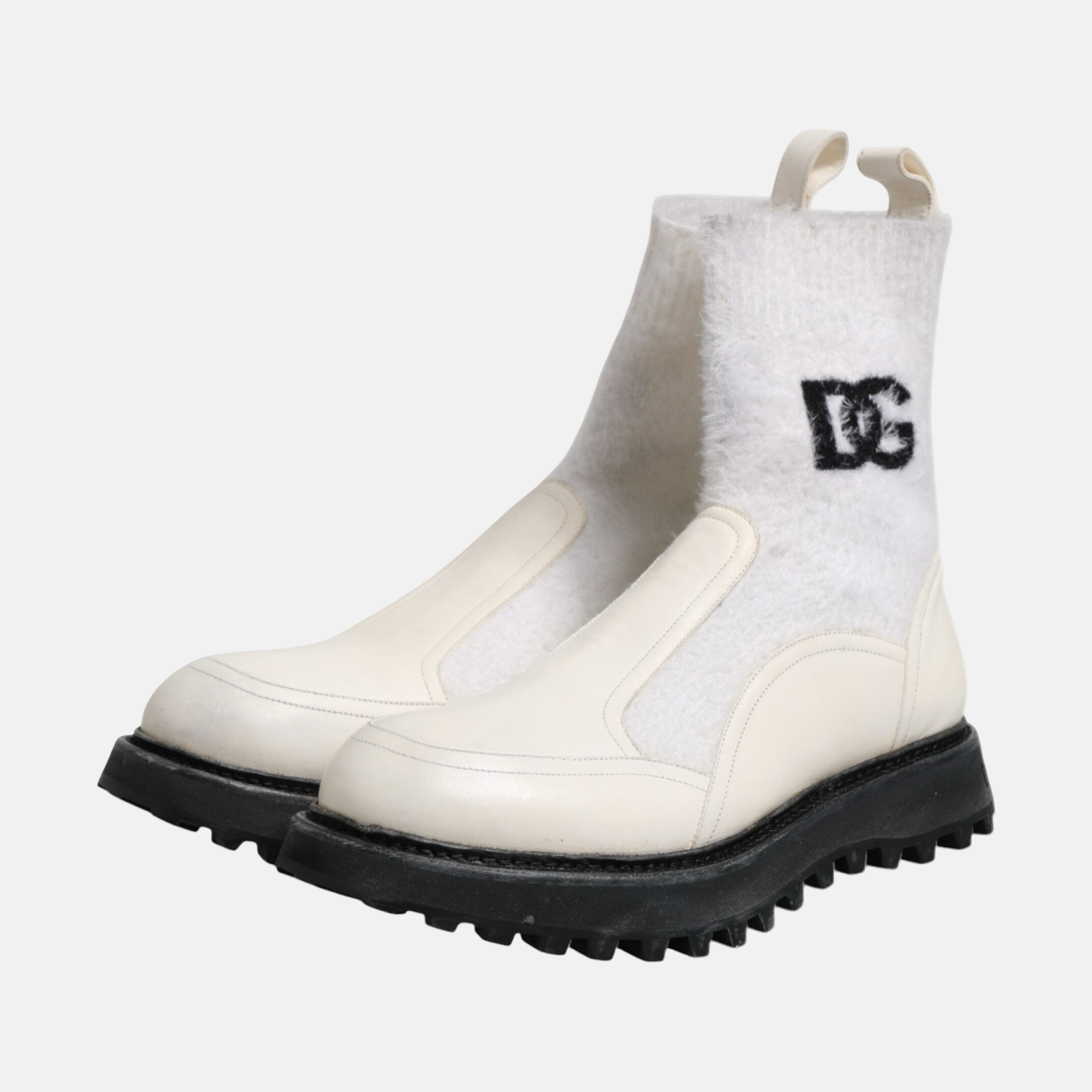 Dolce & Gabbana DG Logo Mid Calf Men Boots Front View
