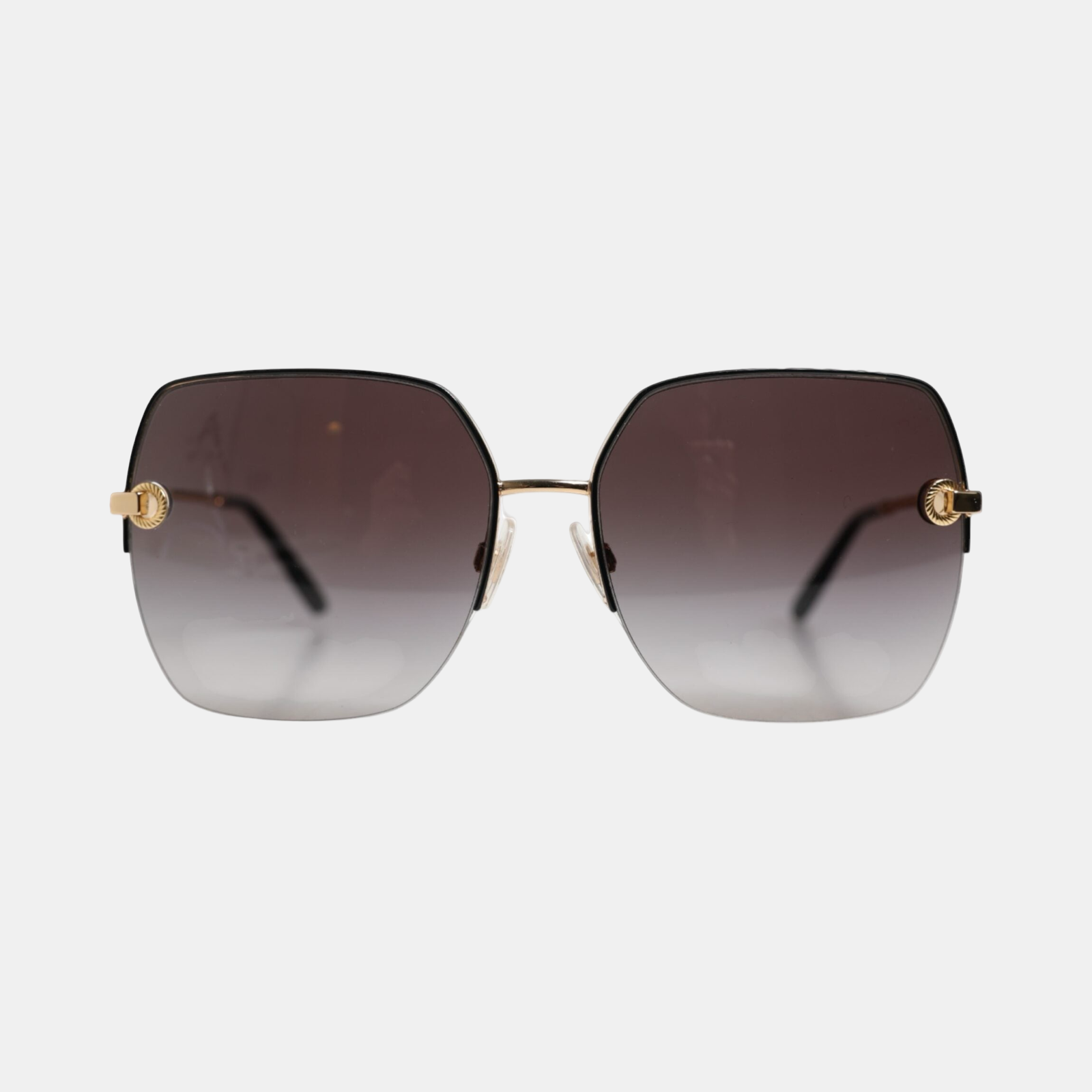 Dolce & Gabbana DG2267 Black Gold Metal Full Rim Square Sunglasses
