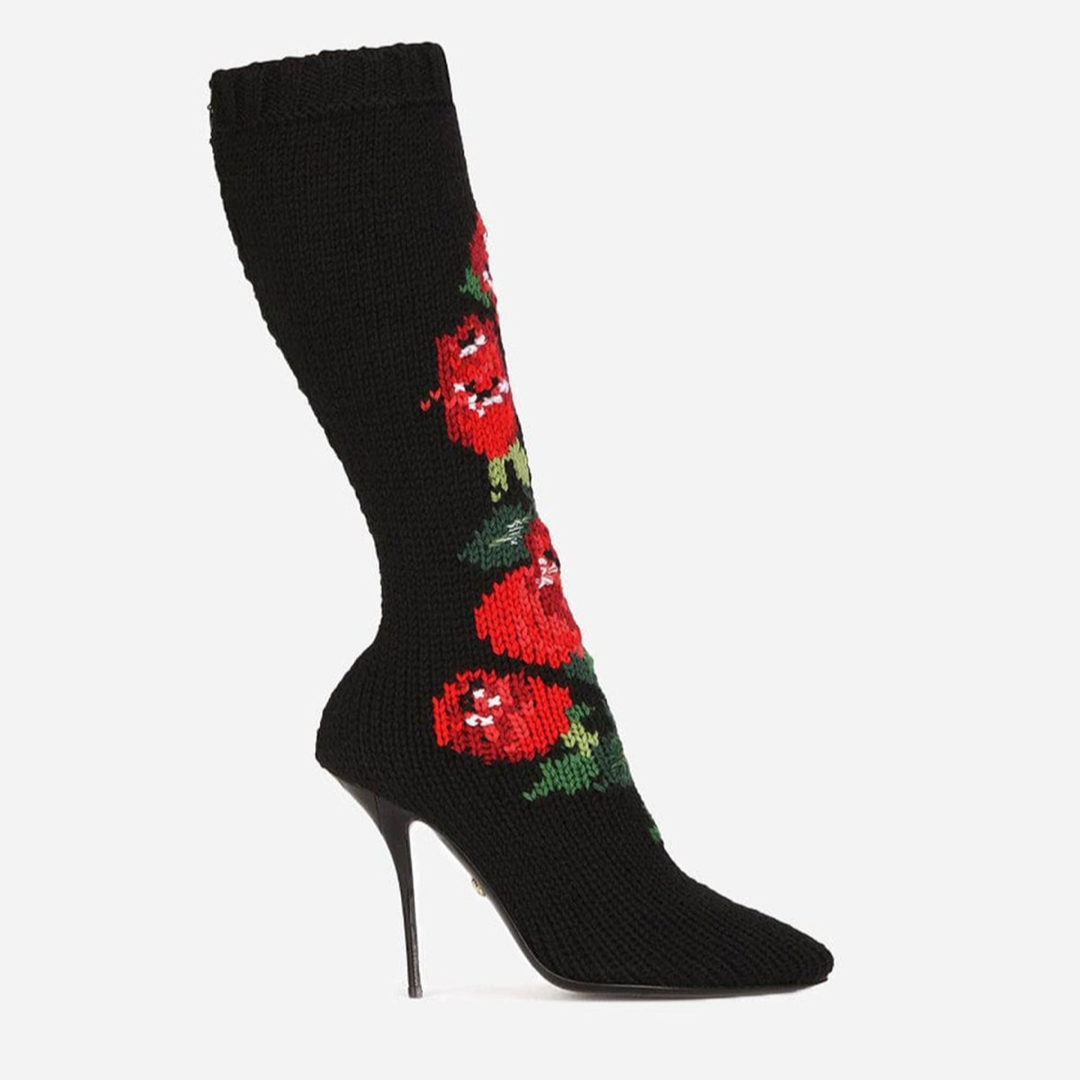 Dolce & Gabbana Floral Stiletto Women Boots