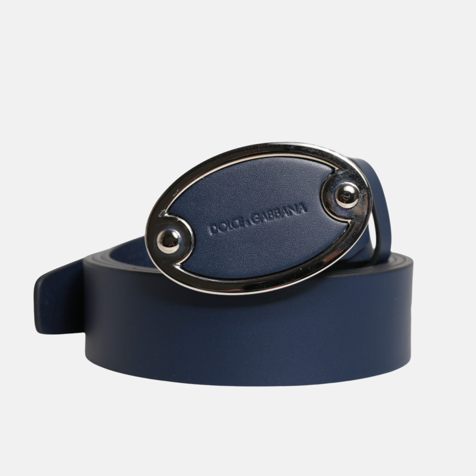 Dolce & Gabbana Classic Metal Logo Men Buckle Belt BC4588 B5795 Front View