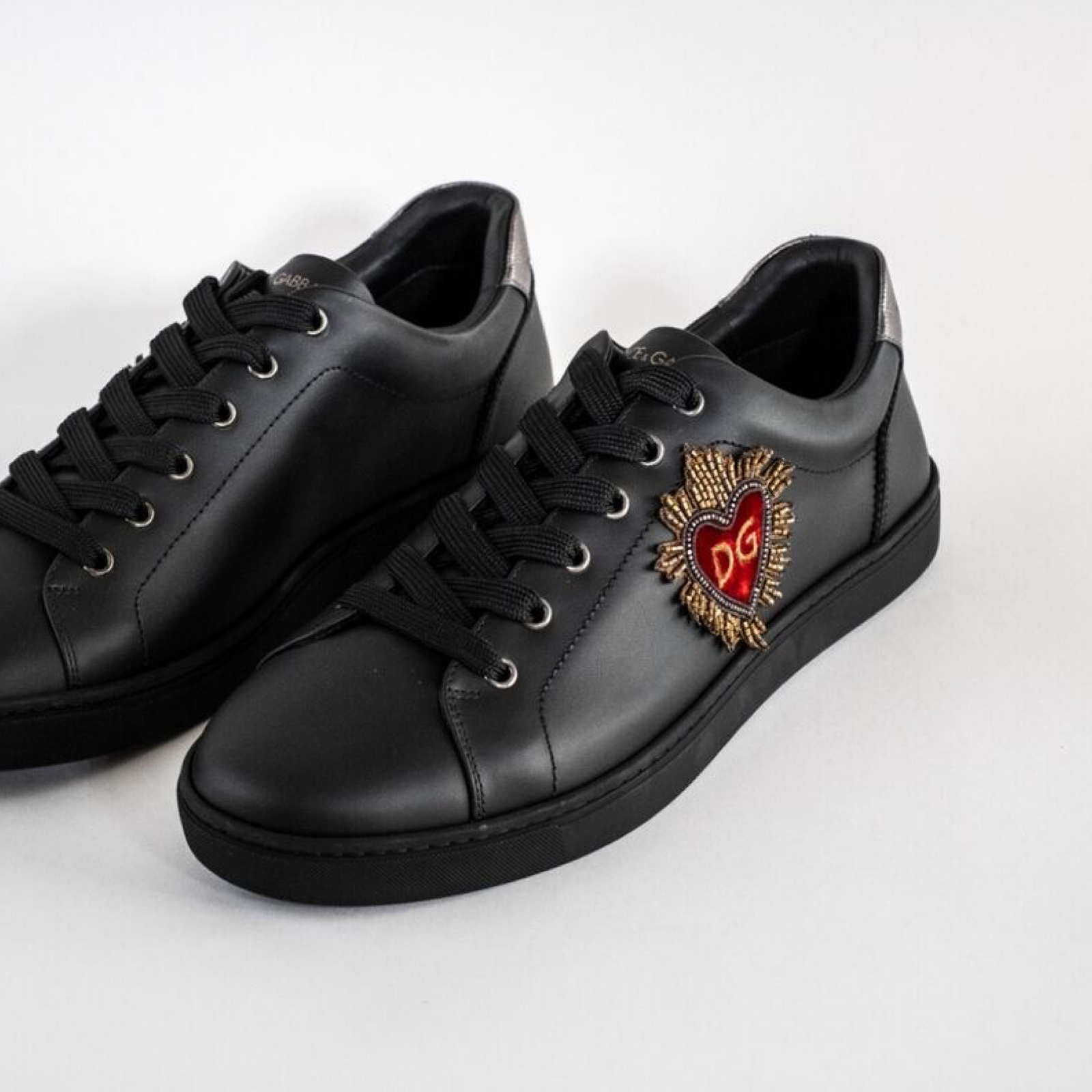 Мъжки черни кецове Dolce & Gabbana London Sacred Heart Men Sneakers